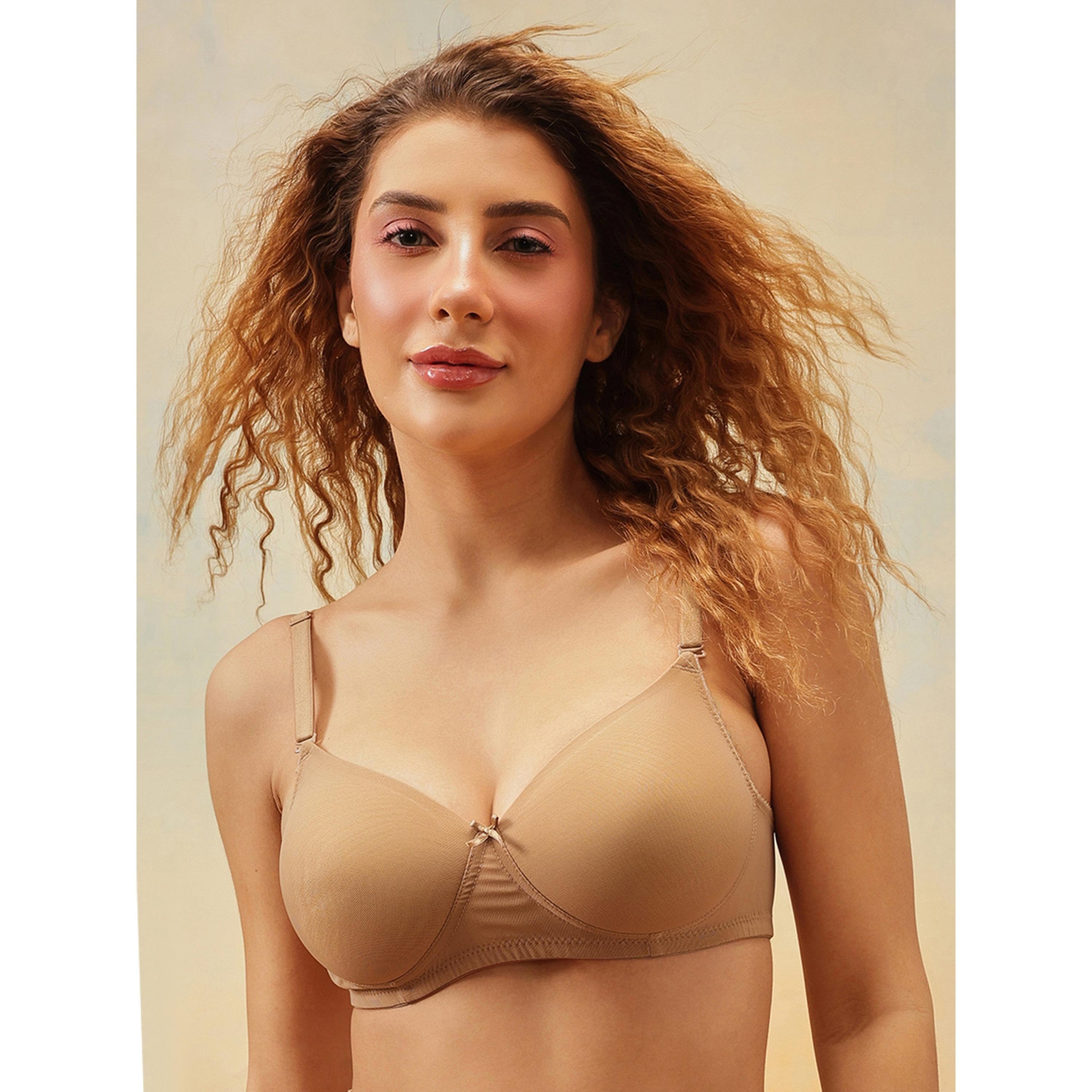 Clovia X Styli Nude Padded Non-Wired Full Coverage T-Shirt Bra-women-clothing-lingerie-bras-image-1