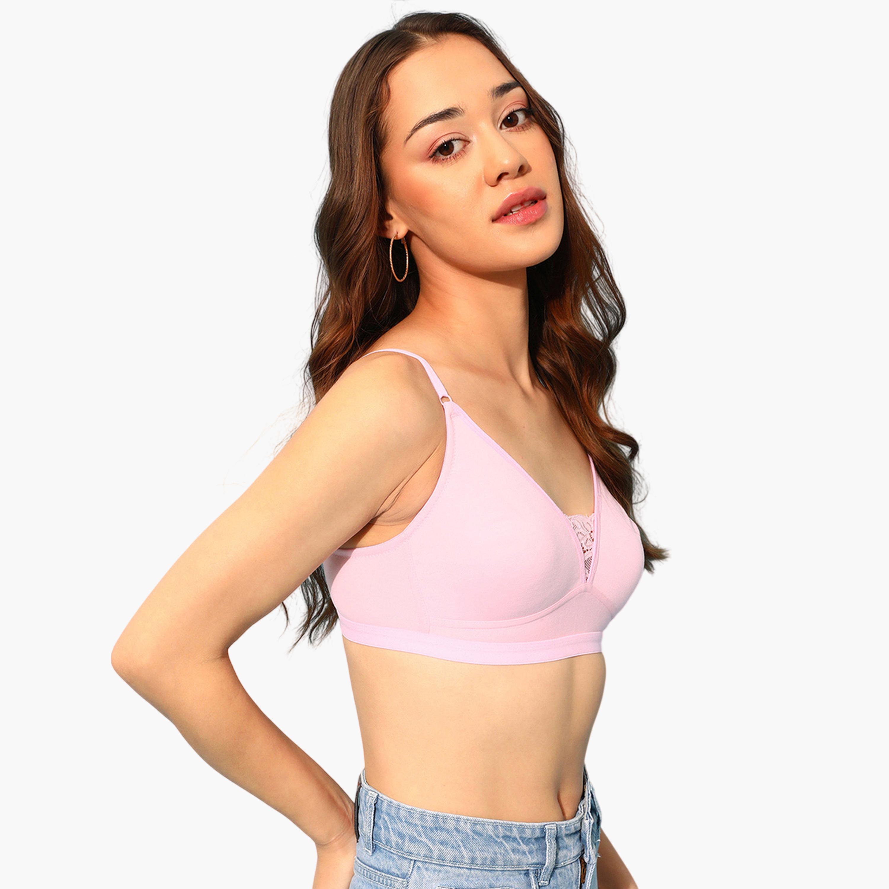 Clovia X Styli Light Pink Non-Padded Non-Wired Full Coverage T-shirt Bra-women-clothing-lingerie-bras-image-2