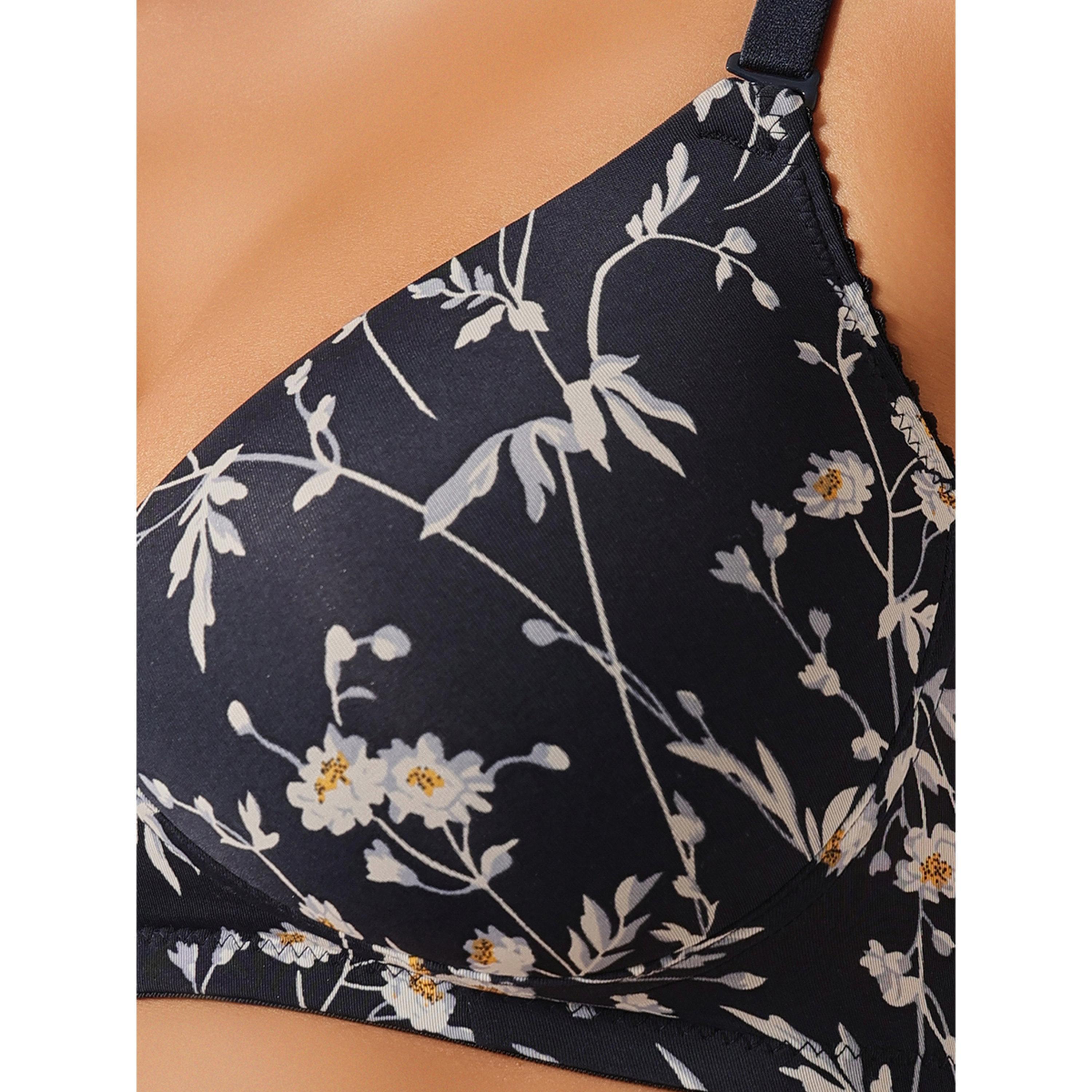 حمالة صدر تيشيرت بتغطية كاملة ومبطنة وطبعة زهور-women-clothing-lingerie-bras-image-6