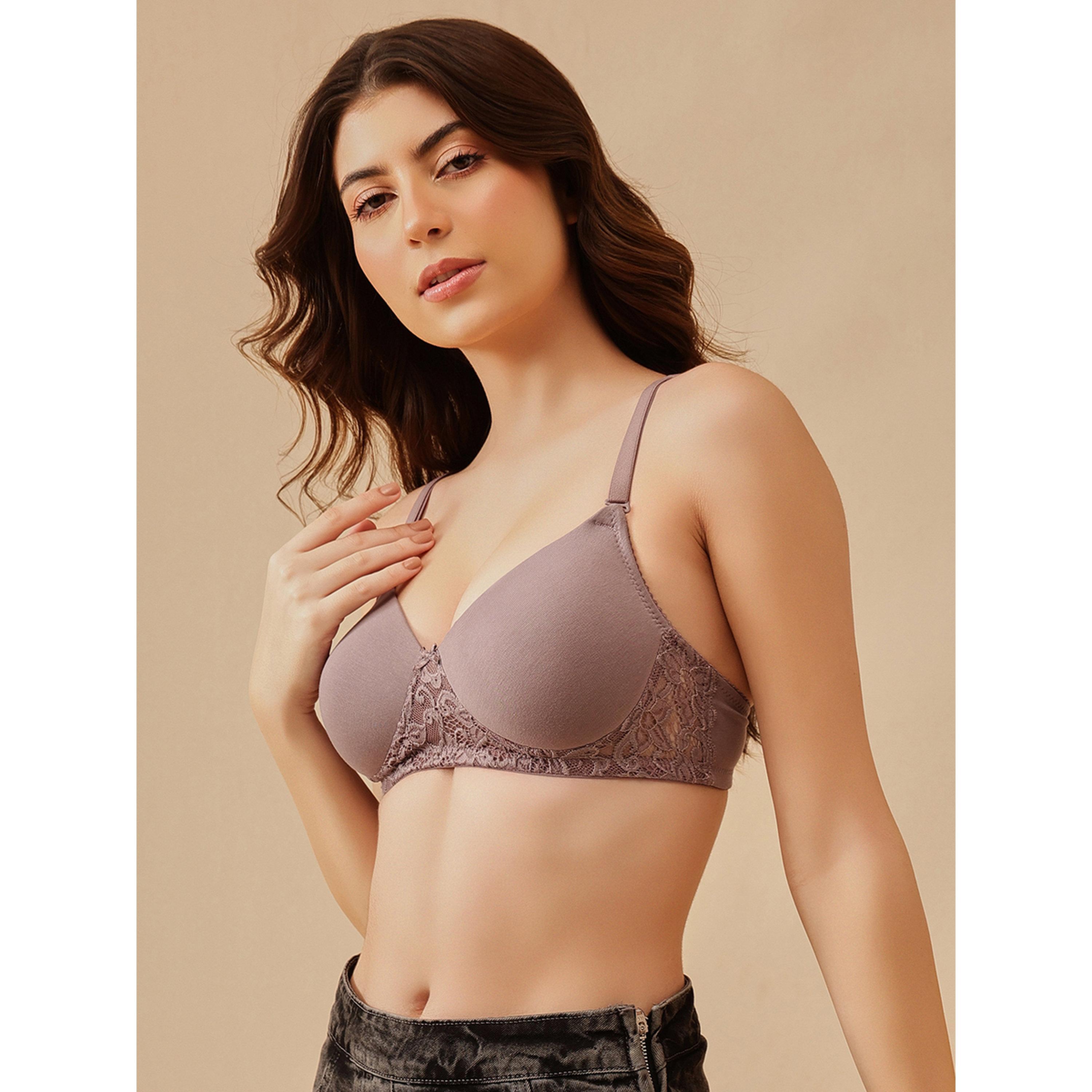 حمالة صدر تيشيرت بتغطية كاملة ومحشوة وتفاصيل دانتيل بدون أسلاك-women-clothing-lingerie-bras-image-2