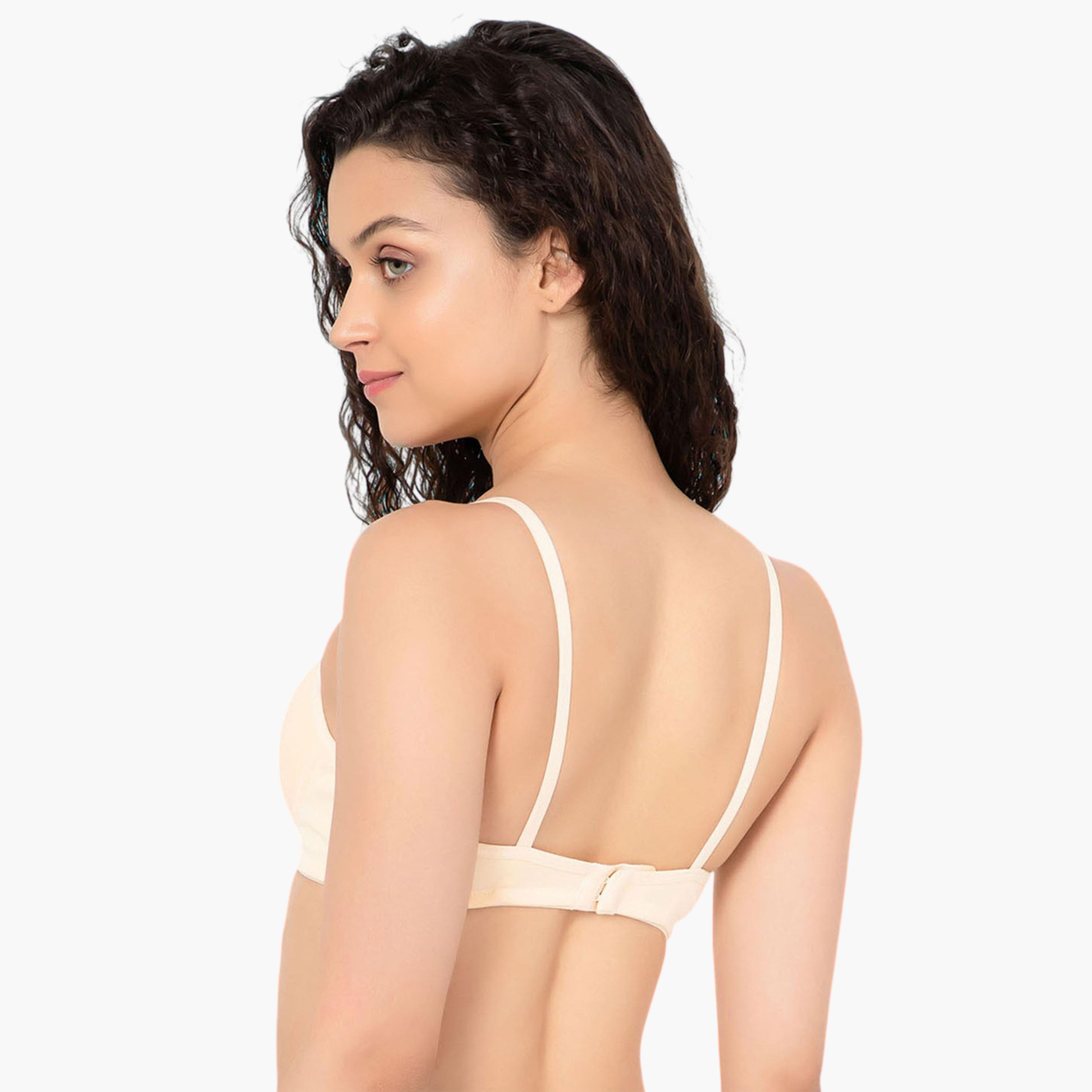 Clovia X Styli Cream Non-Padded Non-Wired Full Coverage T-shirt Bra-women-clothing-lingerie-bras-image-5