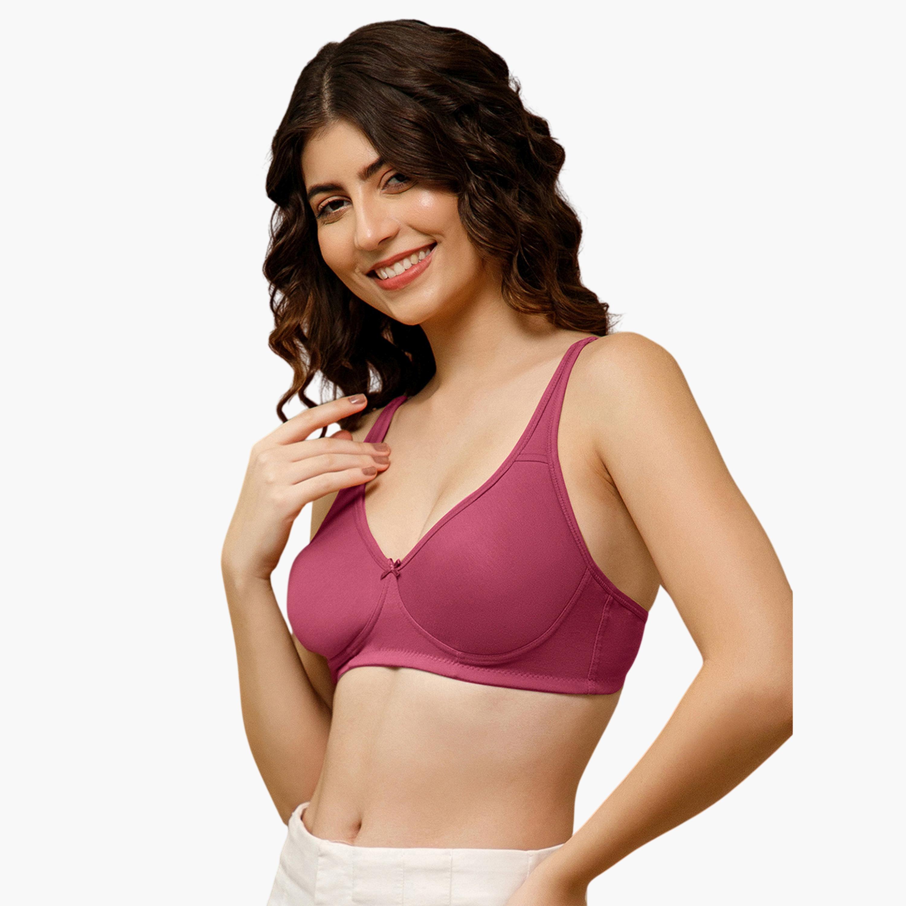 Clovia X Styli Magenta Non-Padded Non-Wired Full Coverage T-Shirt Bra-women-clothing-lingerie-bras-image-3