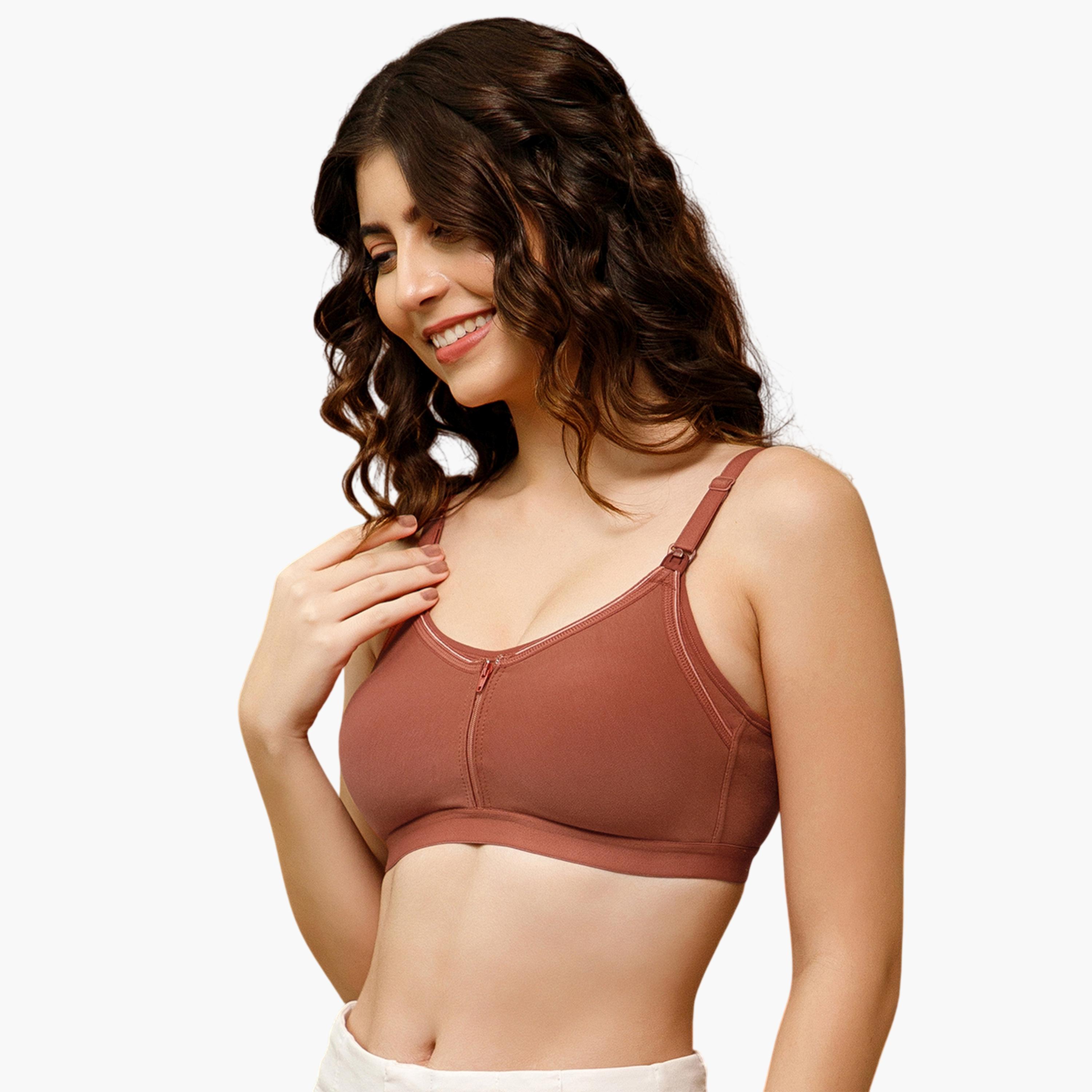 Clovia X Styli Brown Feeding Non-Padded Non-Wired Full Coverage Bra-women-clothing-maternity-lingerie-image-2