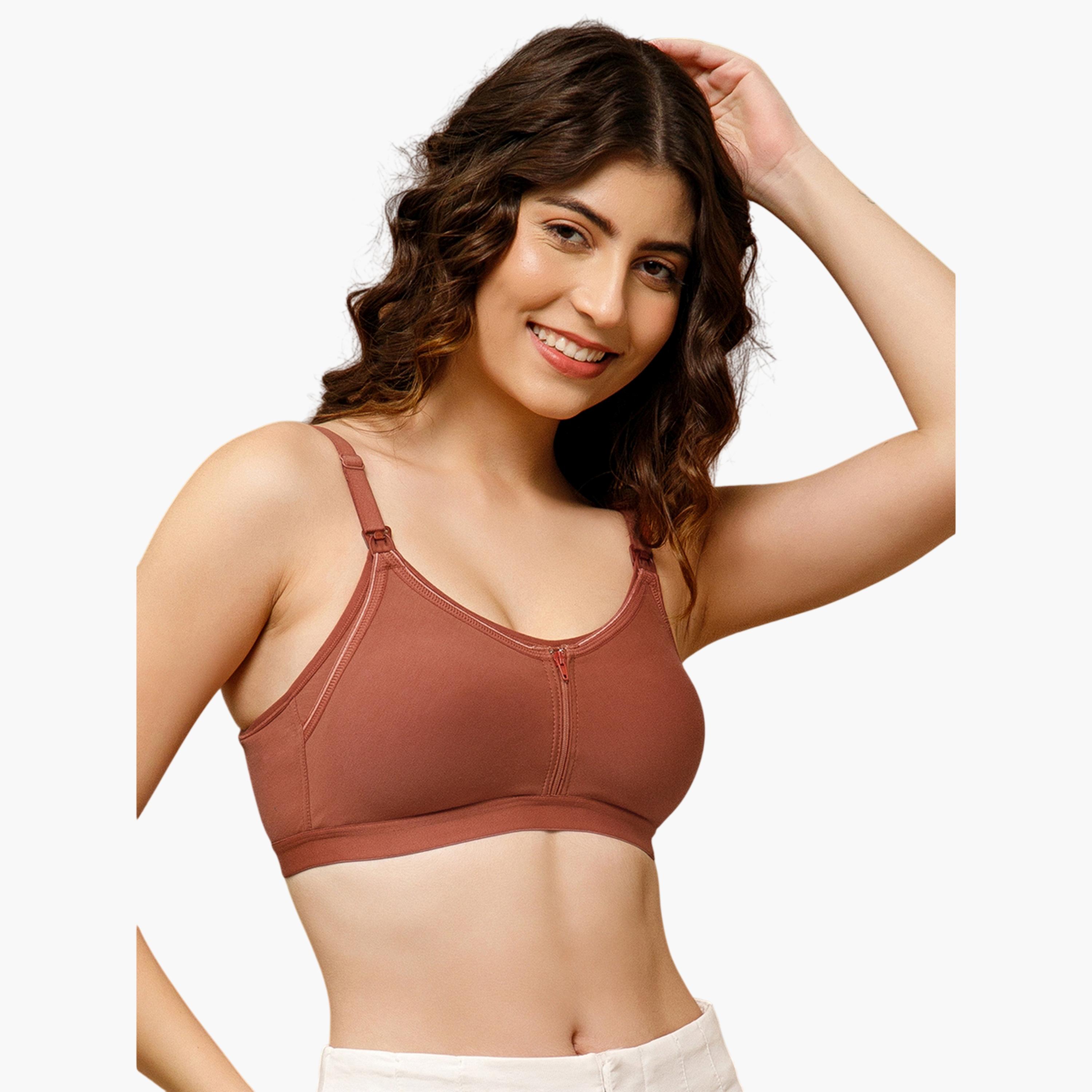 Clovia X Styli Brown Feeding Non-Padded Non-Wired Full Coverage Bra-women-clothing-maternity-lingerie-image-3