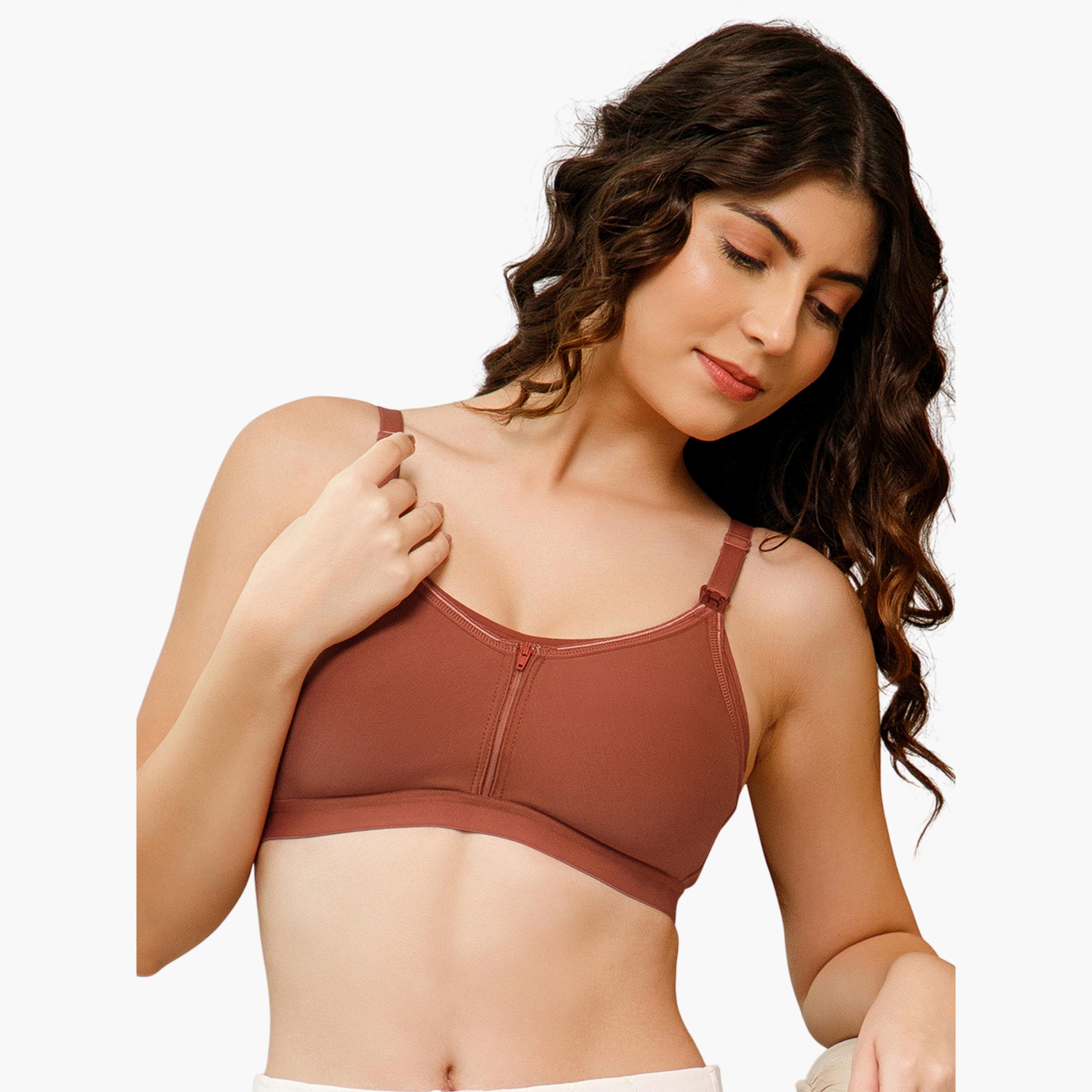 Clovia X Styli Brown Feeding Non-Padded Non-Wired Full Coverage Bra-women-clothing-maternity-lingerie-image-5