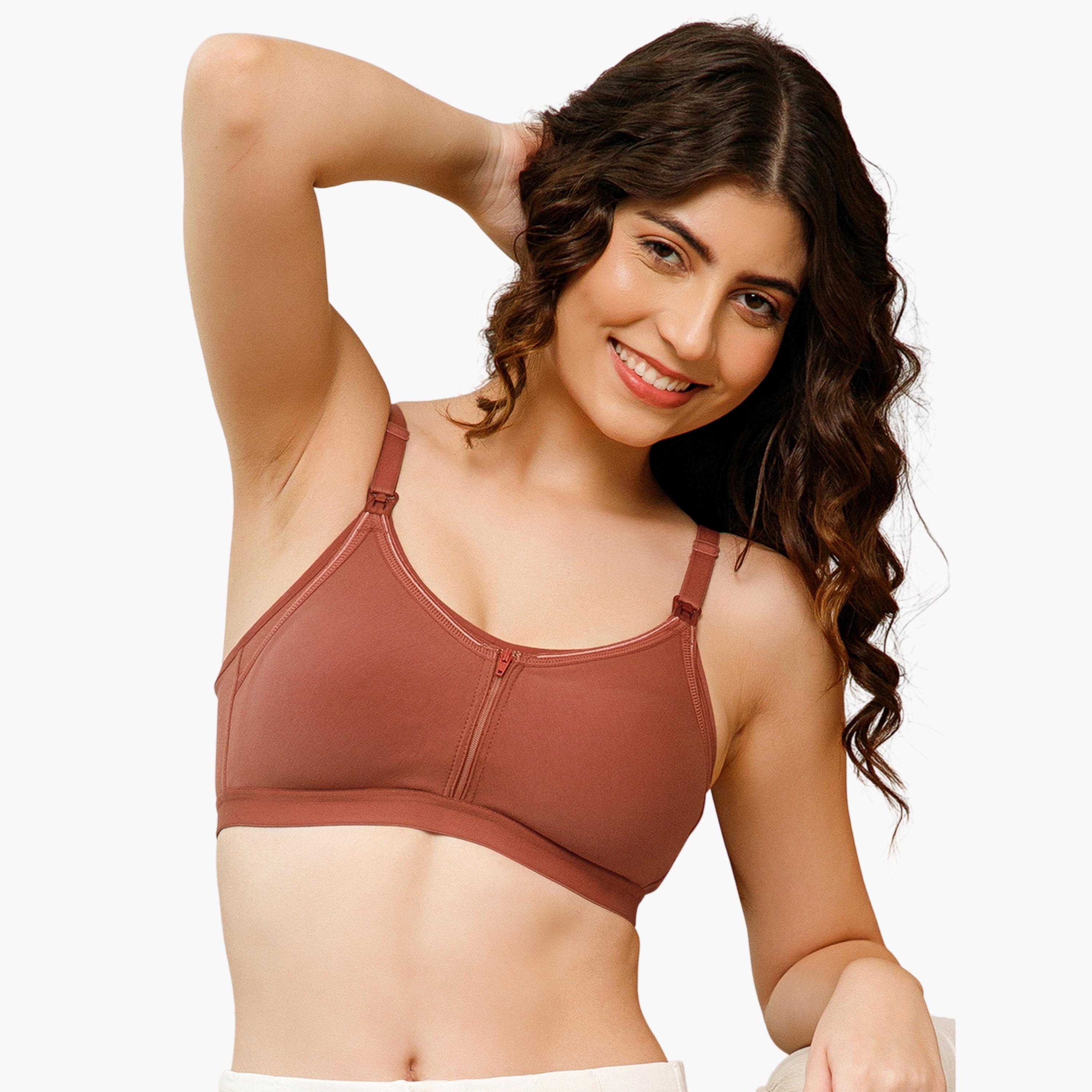 Clovia X Styli Brown Feeding Non-Padded Non-Wired Full Coverage Bra-women-clothing-maternity-lingerie-image-6
