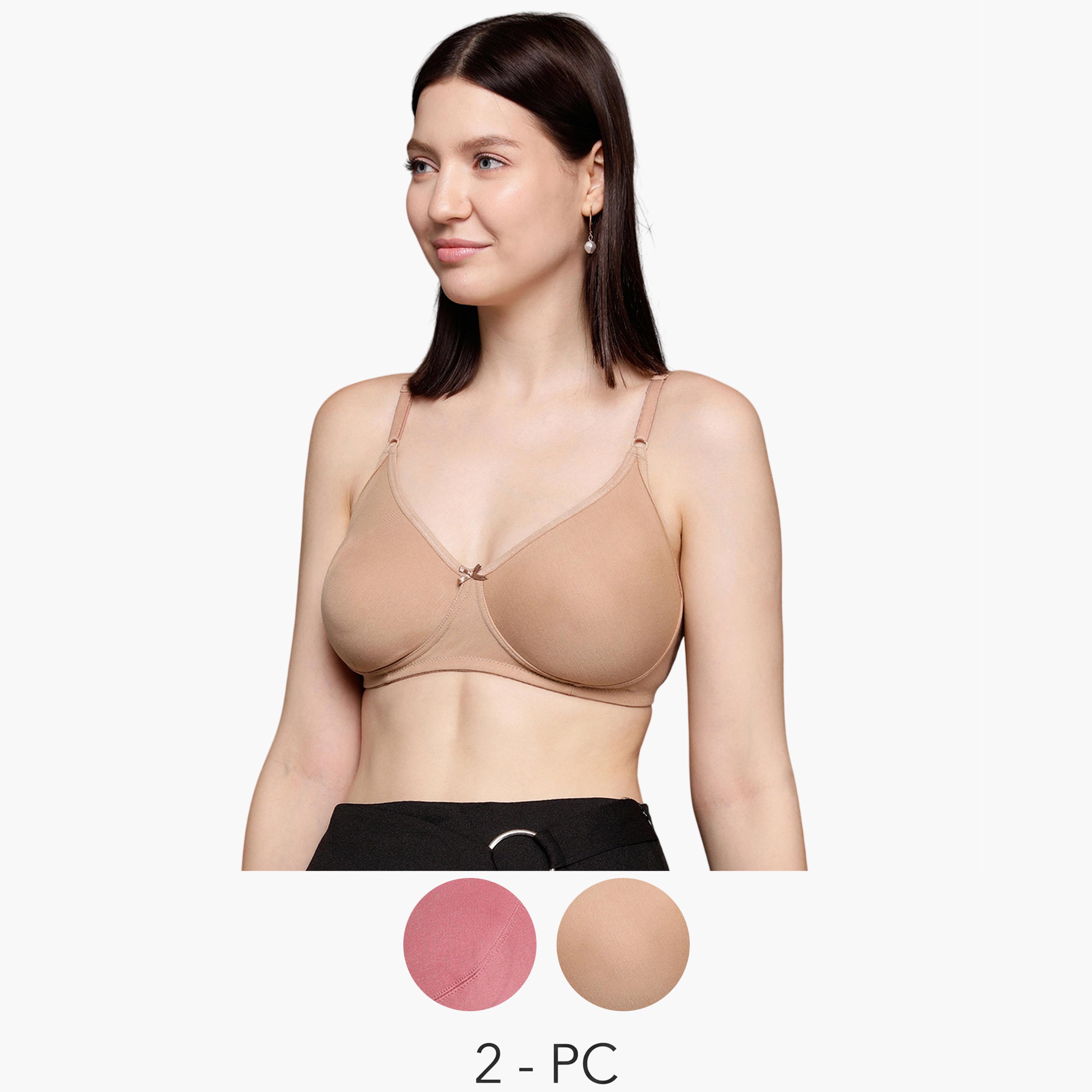 طقم من 2 حمالة صدر كلاسيكيتين غير محشوتين-women-clothing-lingerie-bras-image-1