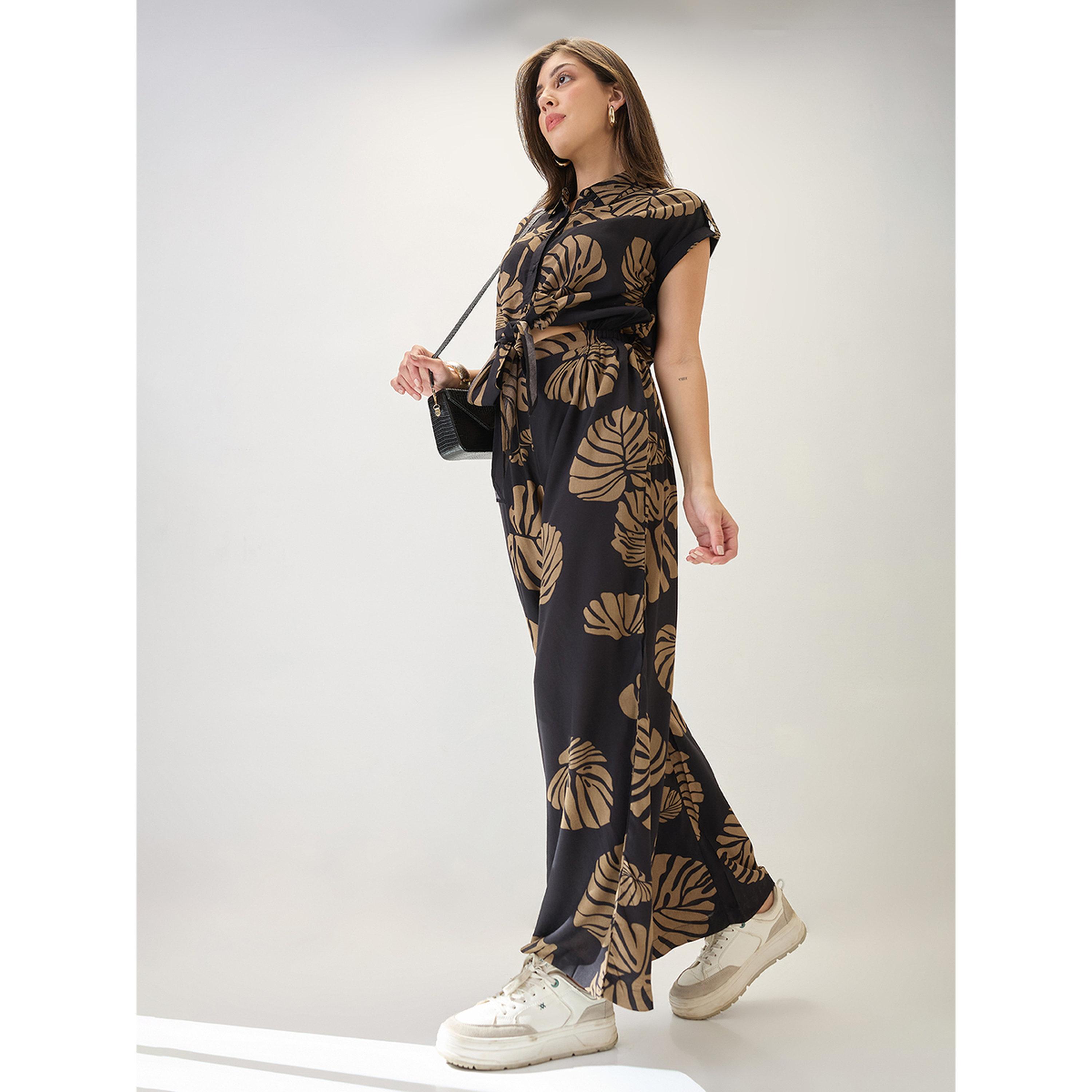 جمبسوت بأرجل واسعة وطبعة استوائية أسود-women-clothing-jumpsuits-image-2