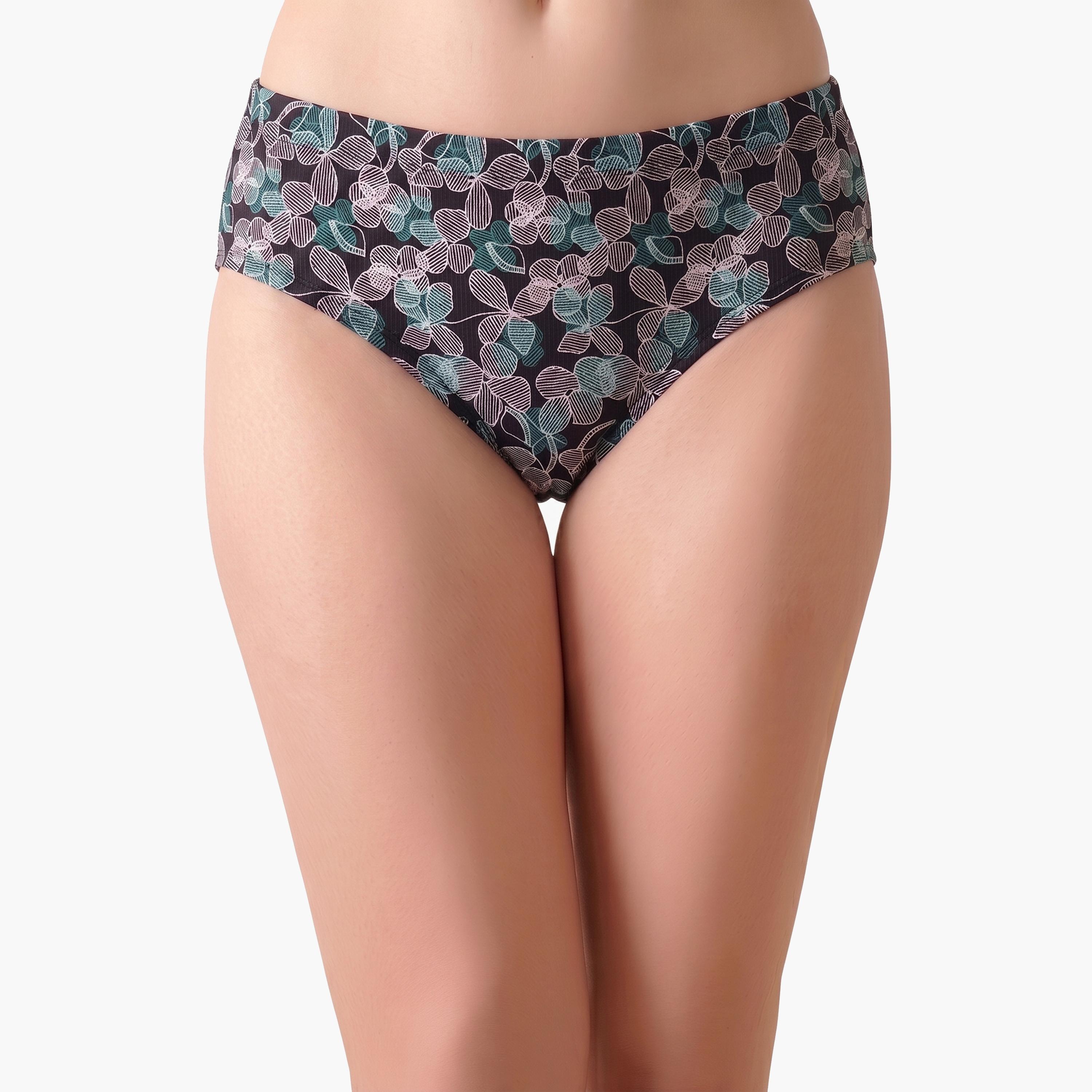 طقم من 3 قطعات سراويل داخلية هيبستر مطبوعة بخصر متوسط ومطاط داخلي قطن %100-women-clothing-lingerie-panties-image-7