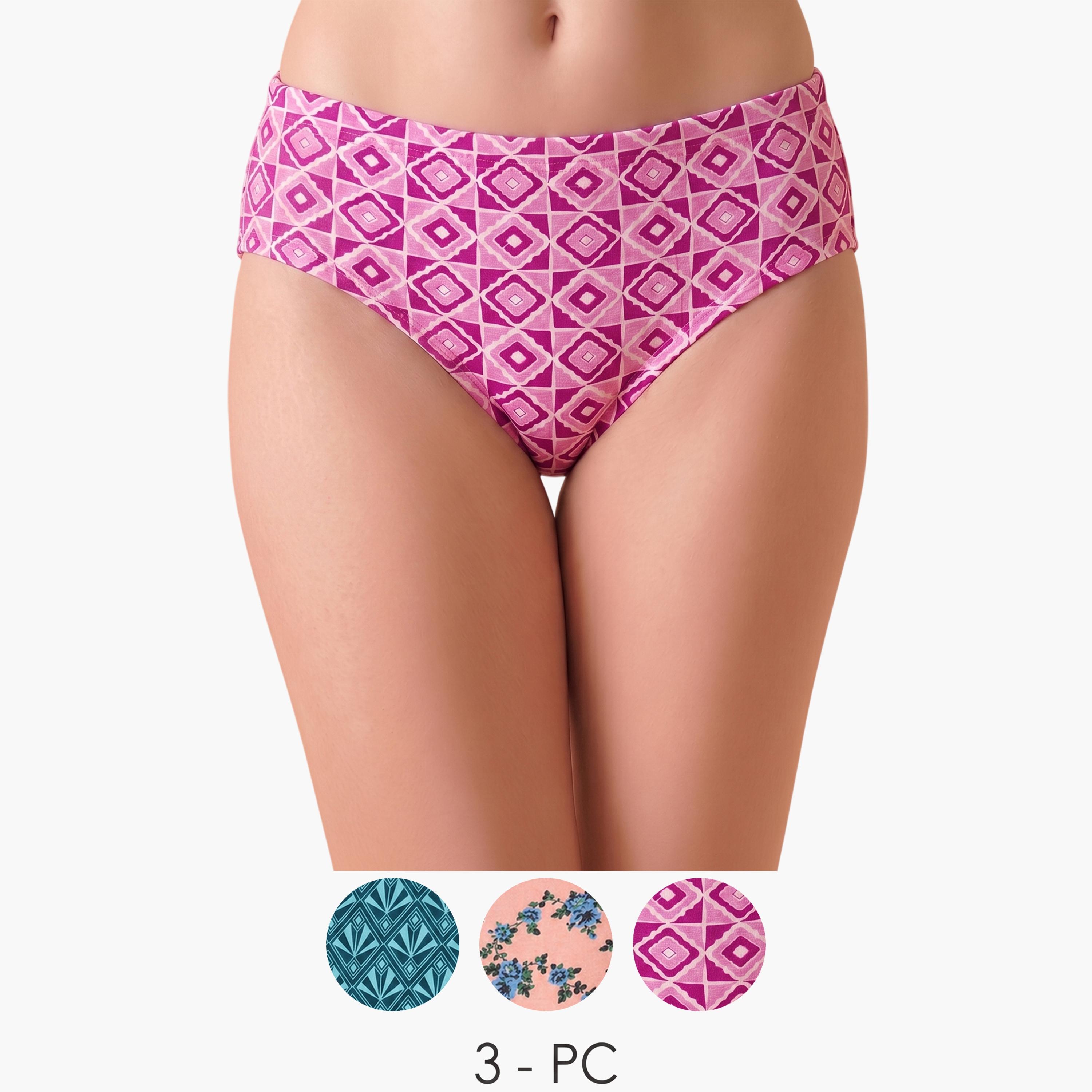 Clovia X Styli Pack of 3-Mid Waist Printed Hipster Panties with Inner Elastic - 100% Cotton-women-clothing-lingerie-panties-image-1