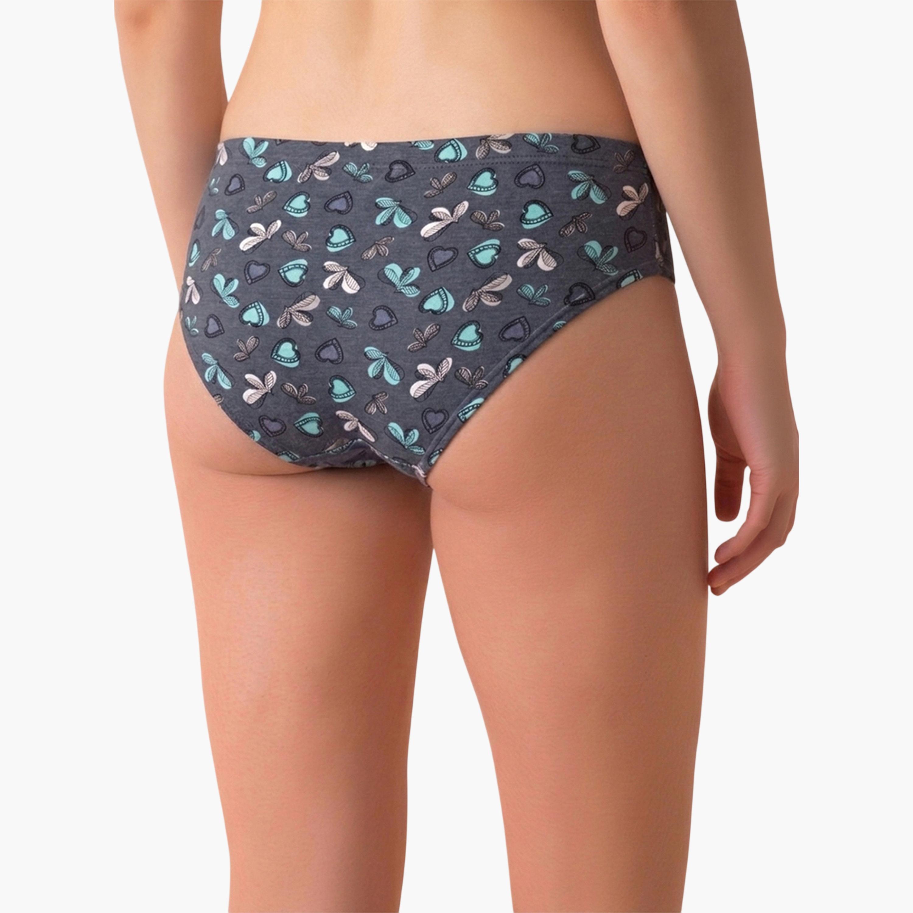 طقم من 3 قطعات سراويل داخلية هيبستر مطبوعة بخصر متوسط ومطاط داخلي قطن %100-women-clothing-lingerie-panties-image-7