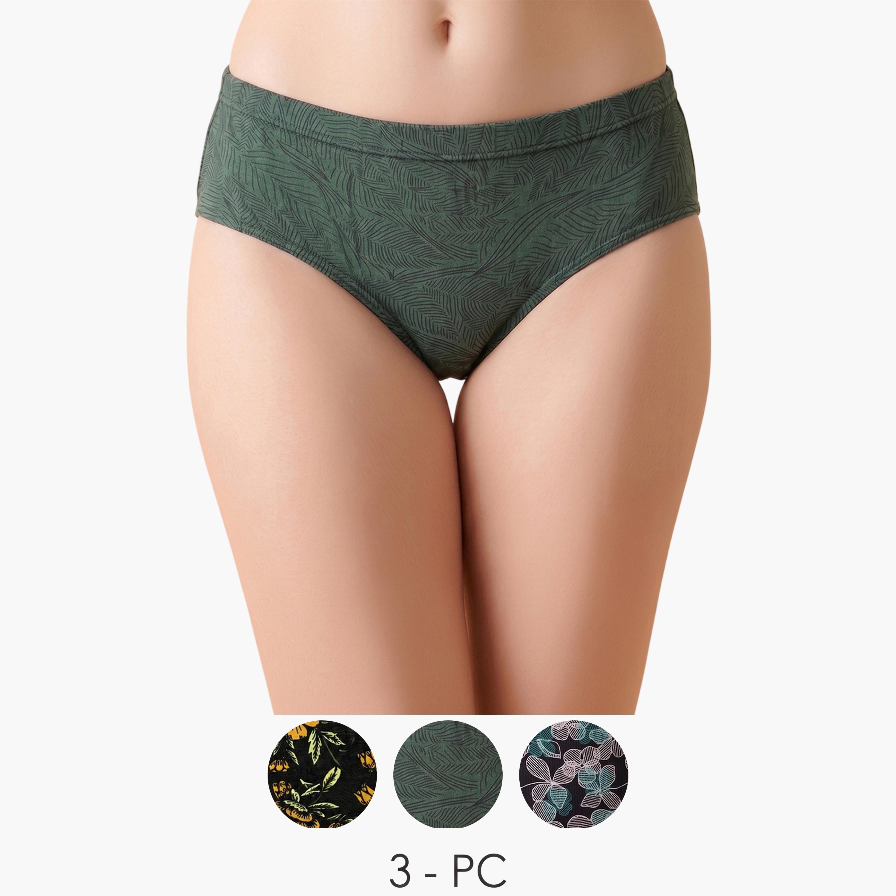 Clovia X Styli Pack of 3-Mid Waist Printed Hipster Panties with Inner Elastic - 100% Cotton-women-clothing-lingerie-panties-image-1