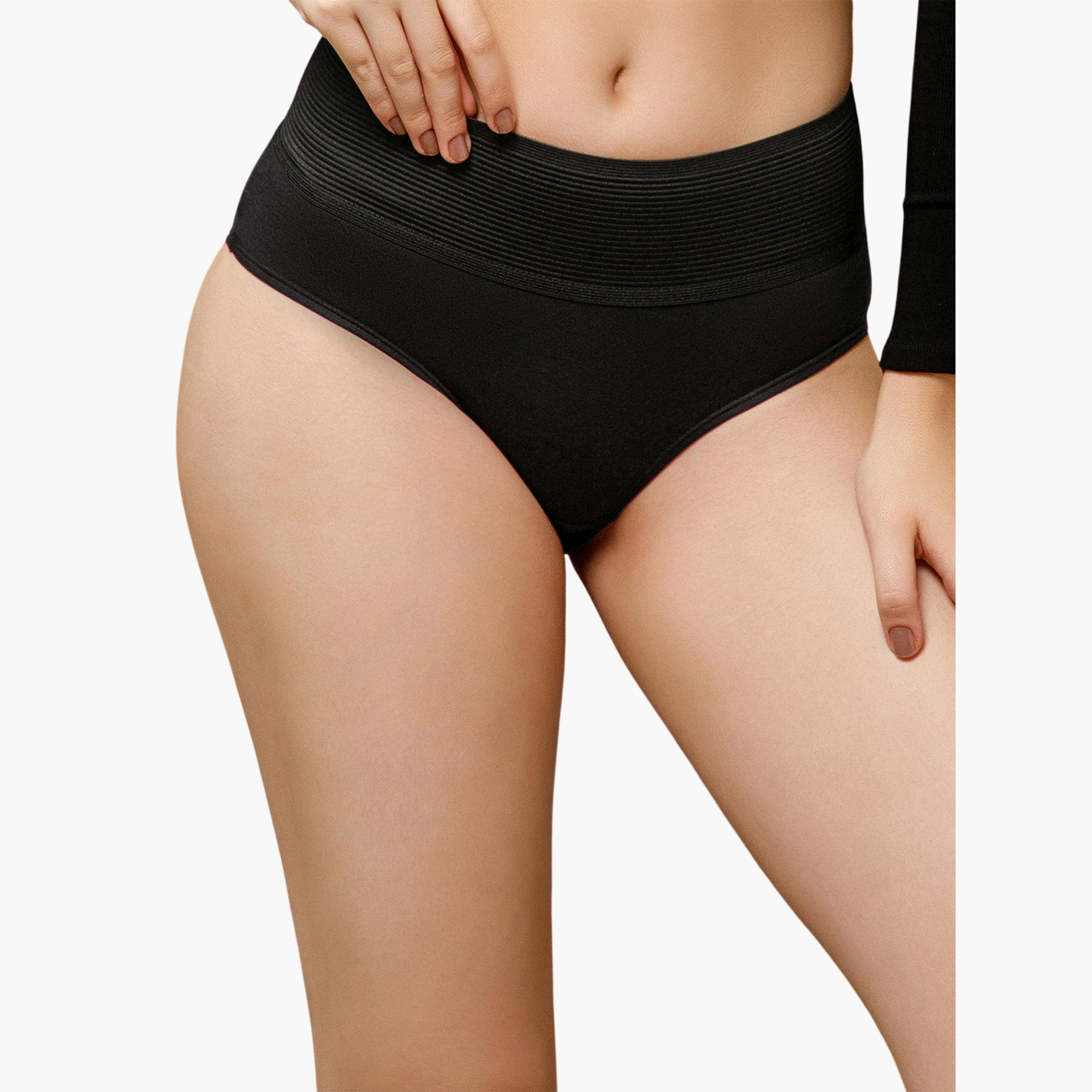 طقم من قطعتين سراويل داخلية هيبستر لشد البطن بمزيج القطن-women-clothing-lingerie-panties-image-2