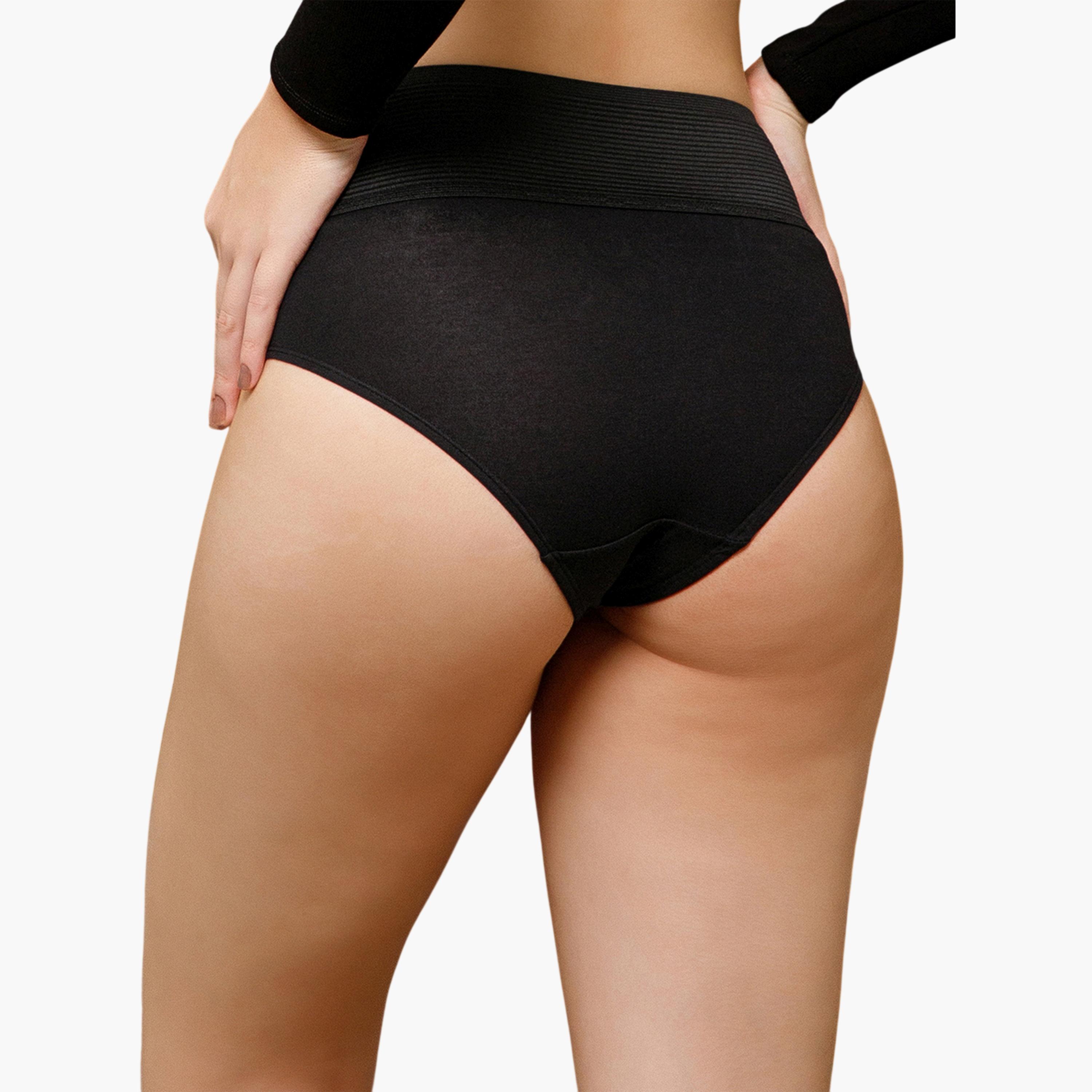 طقم من قطعتين سراويل داخلية هيبستر لشد البطن بمزيج القطن-women-clothing-lingerie-panties-image-3