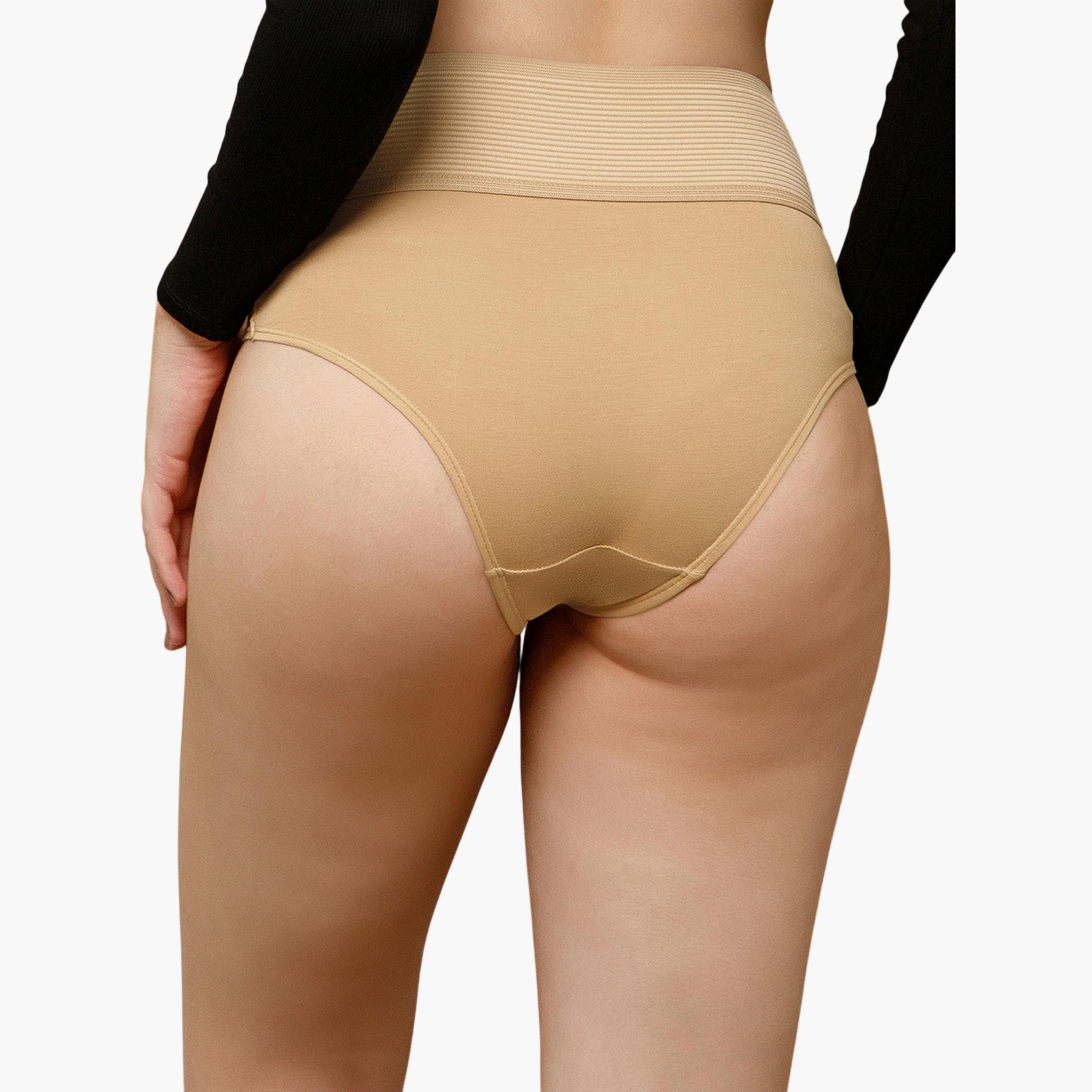 طقم من قطعتين سراويل داخلية هيبستر لشد البطن بمزيج القطن-women-clothing-lingerie-panties-image-5