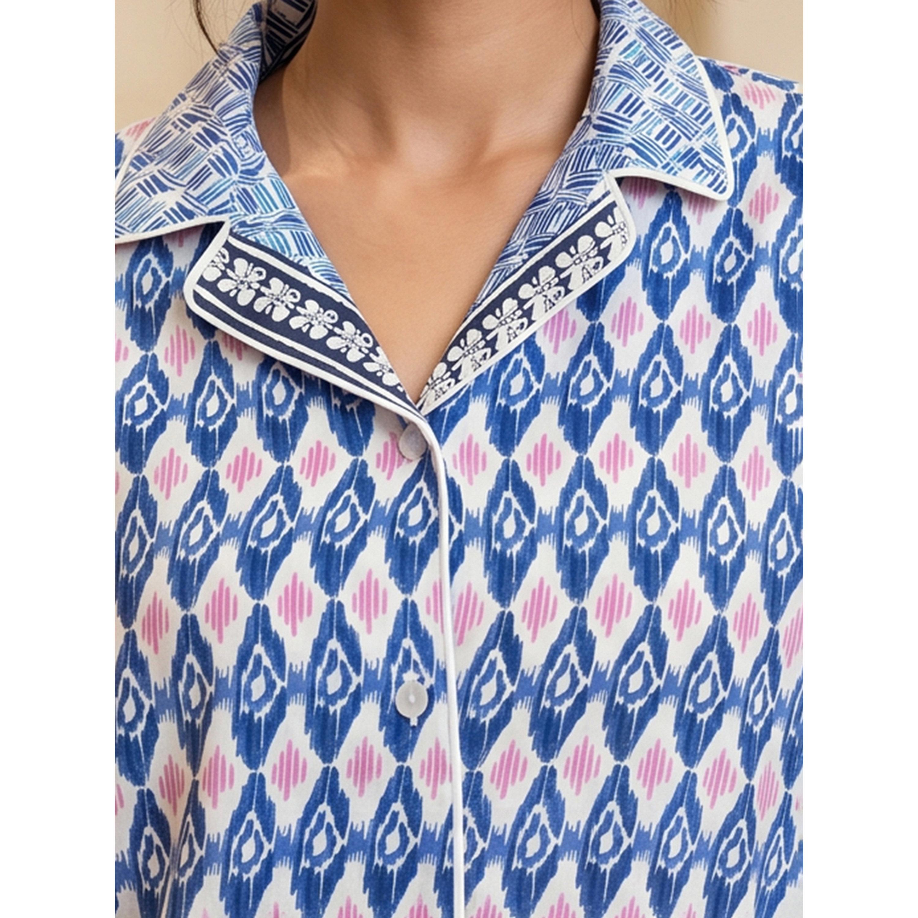 Clovia X Styli Multi-Color All Over Print Shirt and Pants Pyjama Set-women-clothing-nightwear-pyjamas-longsets-image-5