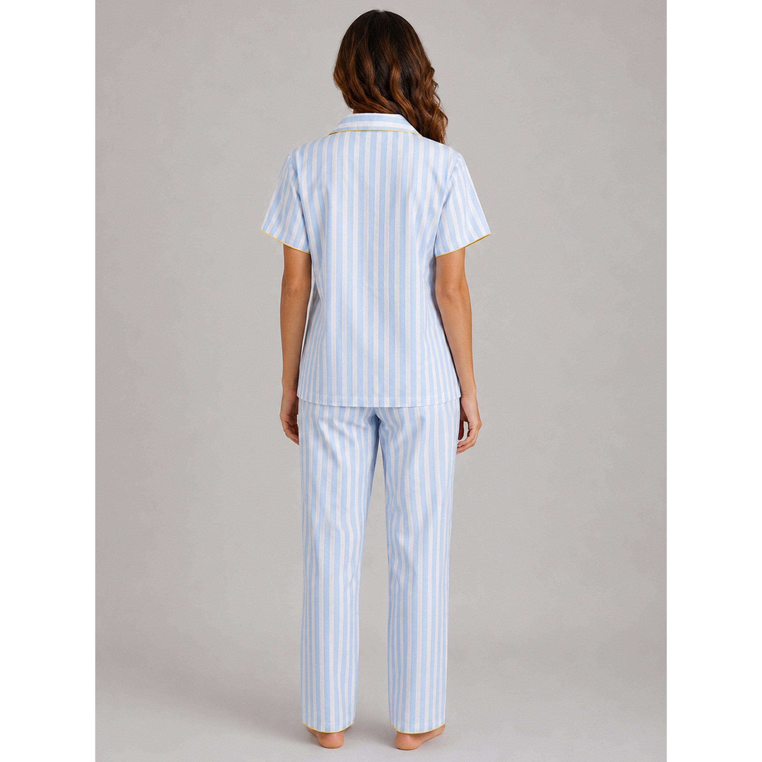 طقم بيجاما من بنطال وبلوزة ومخطط-women-clothing-nightwear-pyjamas-longsets-image-5