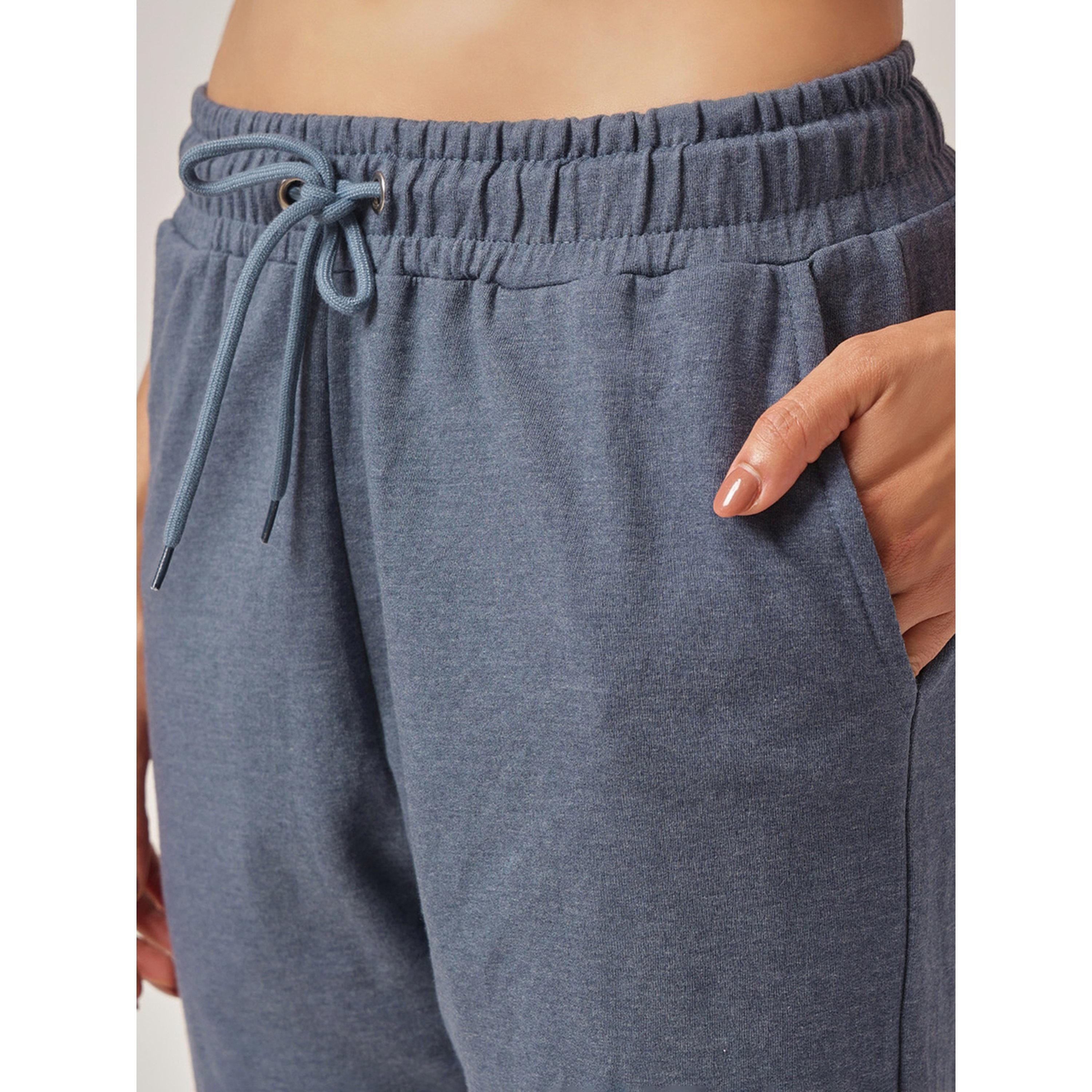Clovia X Styli Navy Blue Knitted Tracksuit Pyjama Set with Side Stripes-women-clothing-nightwear-pyjamas-longsets-image-8