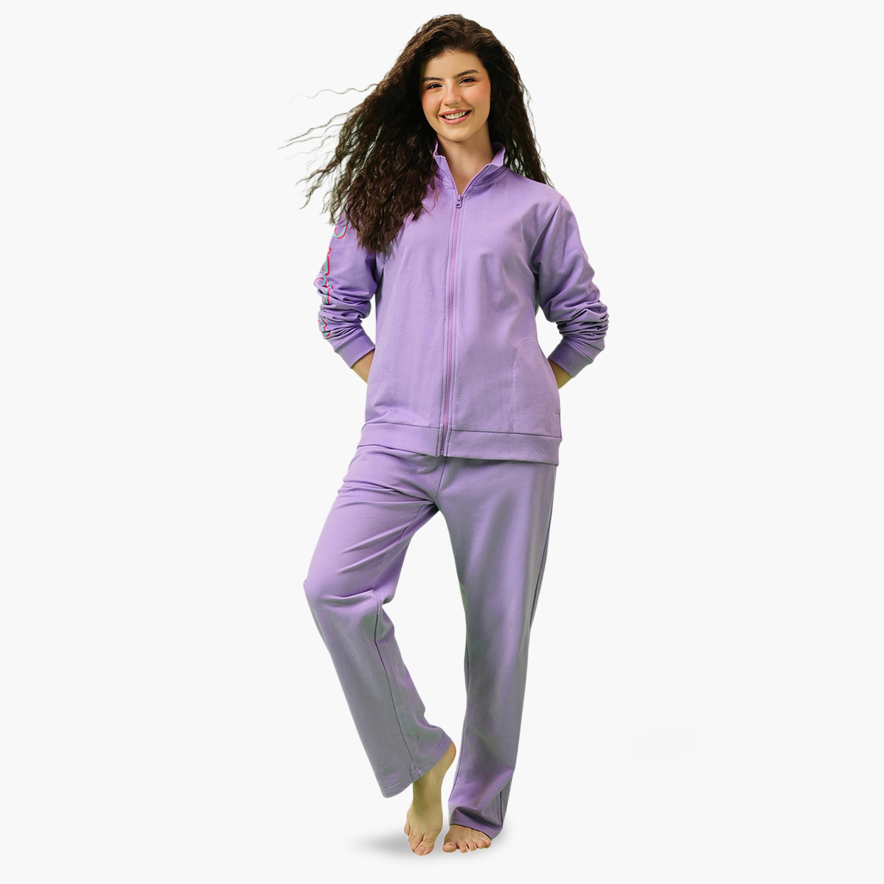 طقم بيجاما من بنطال وبلوزة وطبعة ميكي ماوس-women-clothing-nightwear-pyjamas-longsets-image-1