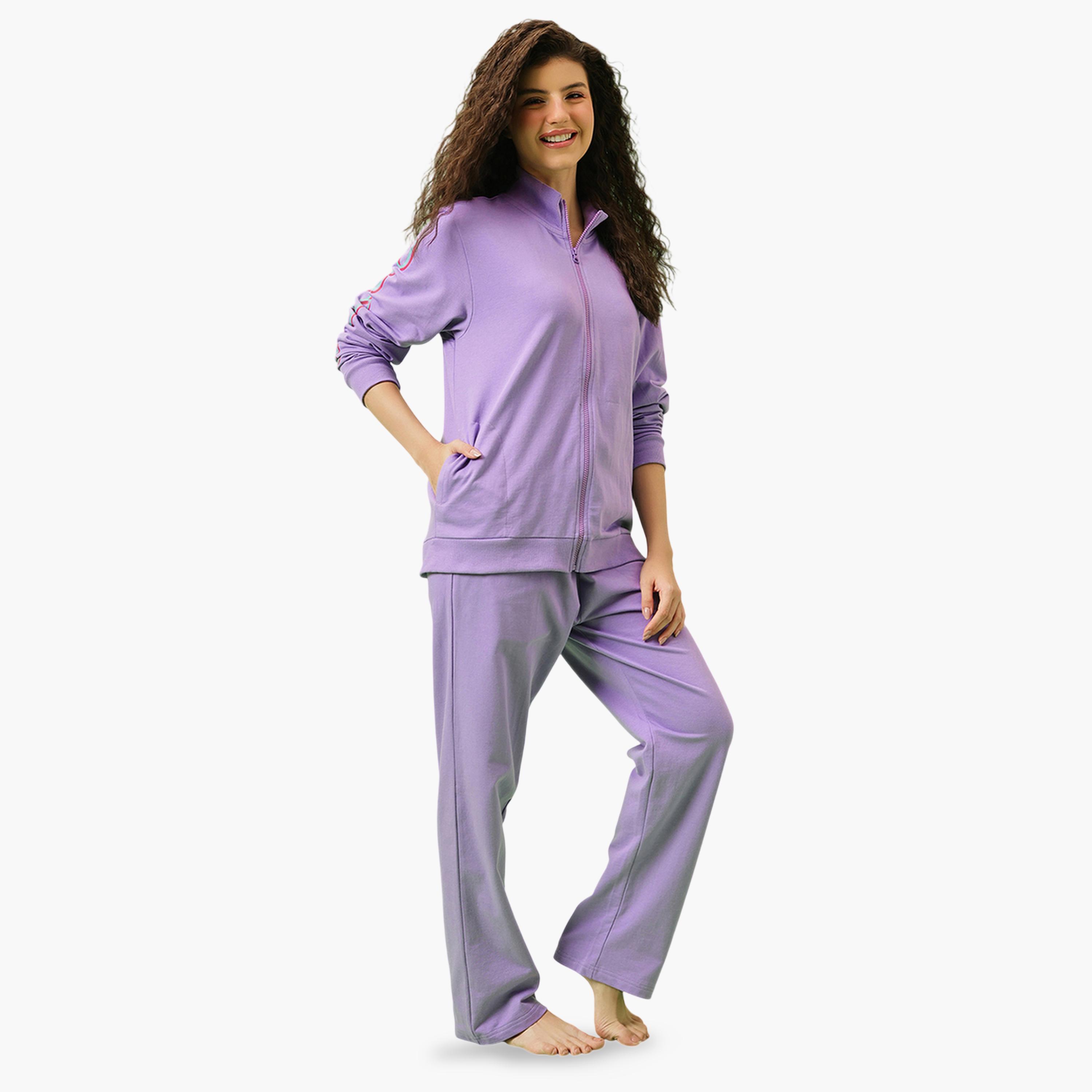 Clovia X Styli Lilac Mickey Mouse Print Top and Pants Pyjama Set-women-clothing-nightwear-pyjamas-longsets-image-3