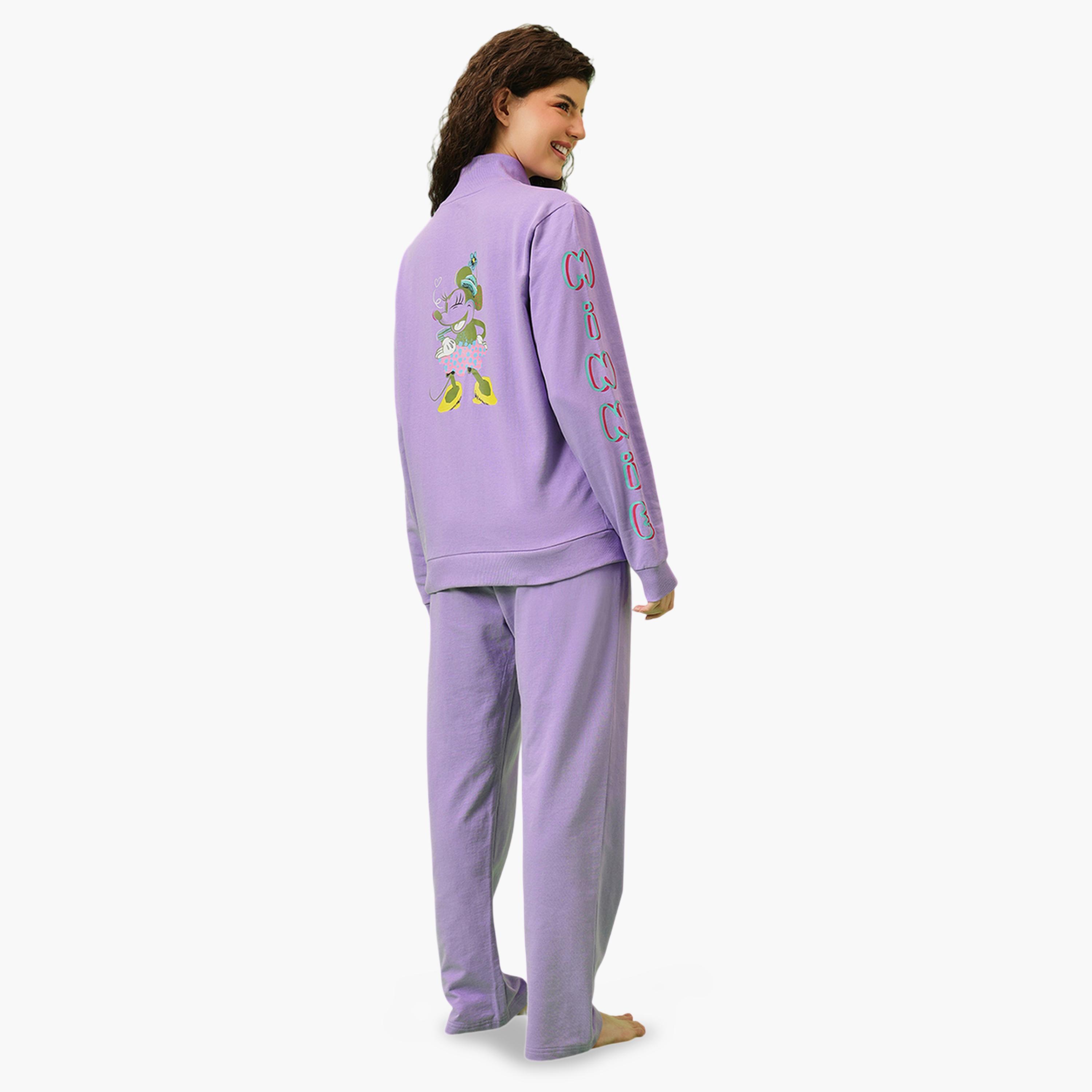 طقم بيجاما من بنطال وبلوزة وطبعة ميكي ماوس-women-clothing-nightwear-pyjamas-longsets-image-5