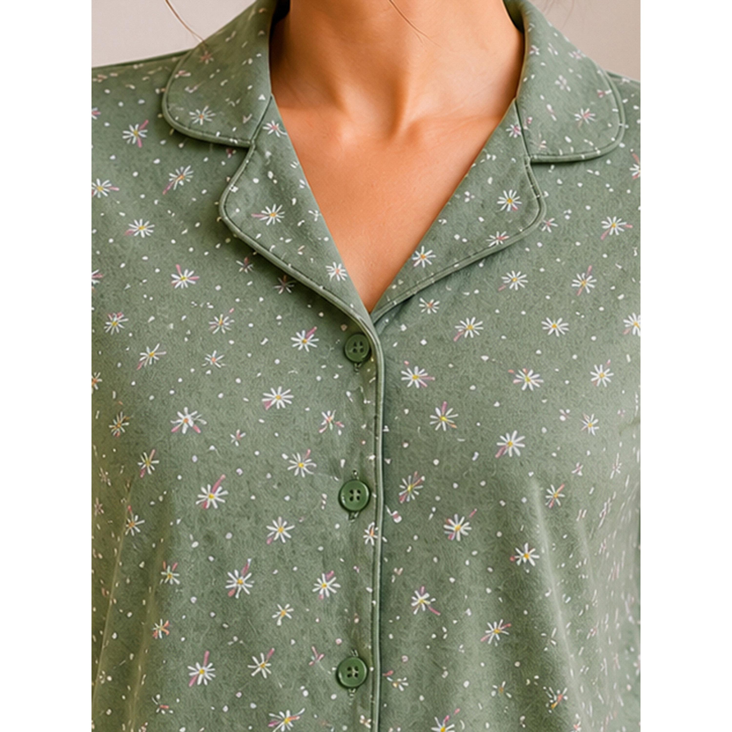 طقم بيجاما من شورت وبلوزة وطبعة زهور-women-clothing-nightwear-pyjamas-shortsets-image-5