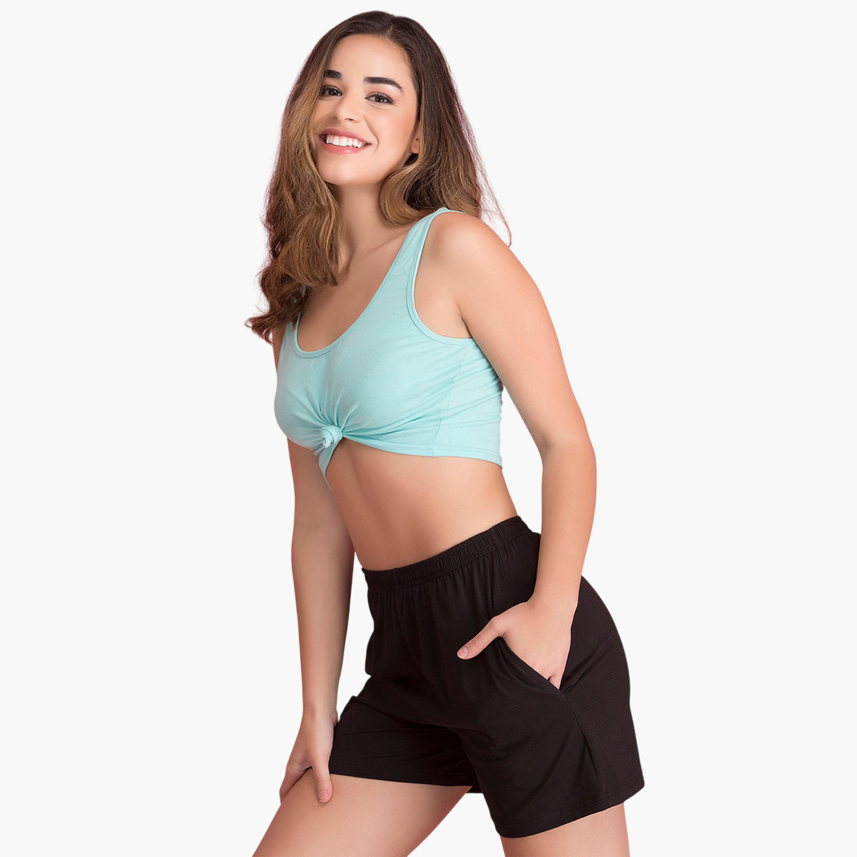 شورت بوكسر قطن بلون سادة-women-clothing-nightwear-pyjamas-bottoms-image-3
