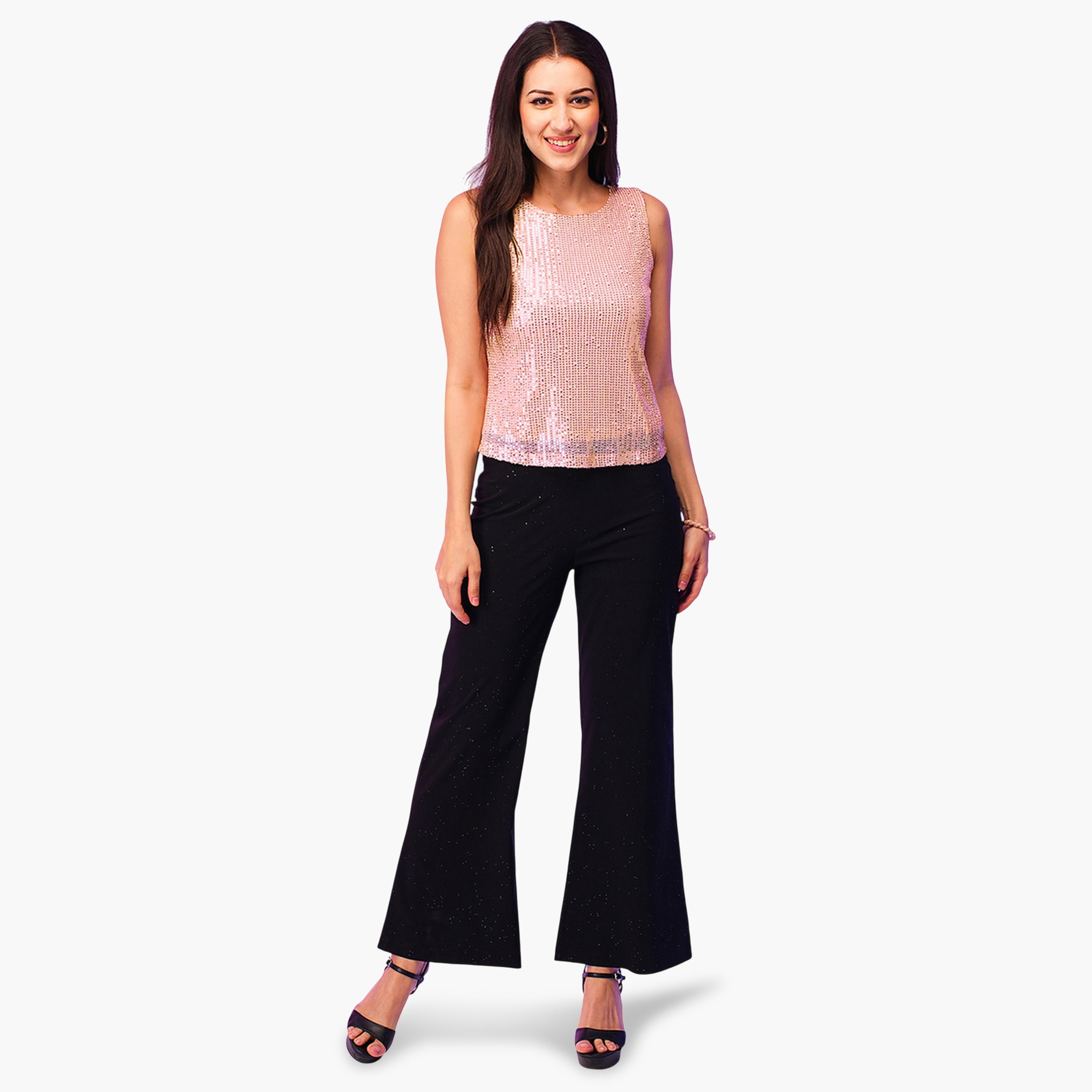 Globus X Styli Pink Sequin Embellished Sleeveless Top-women-clothing-shirtsandblouses-blouses-image-2