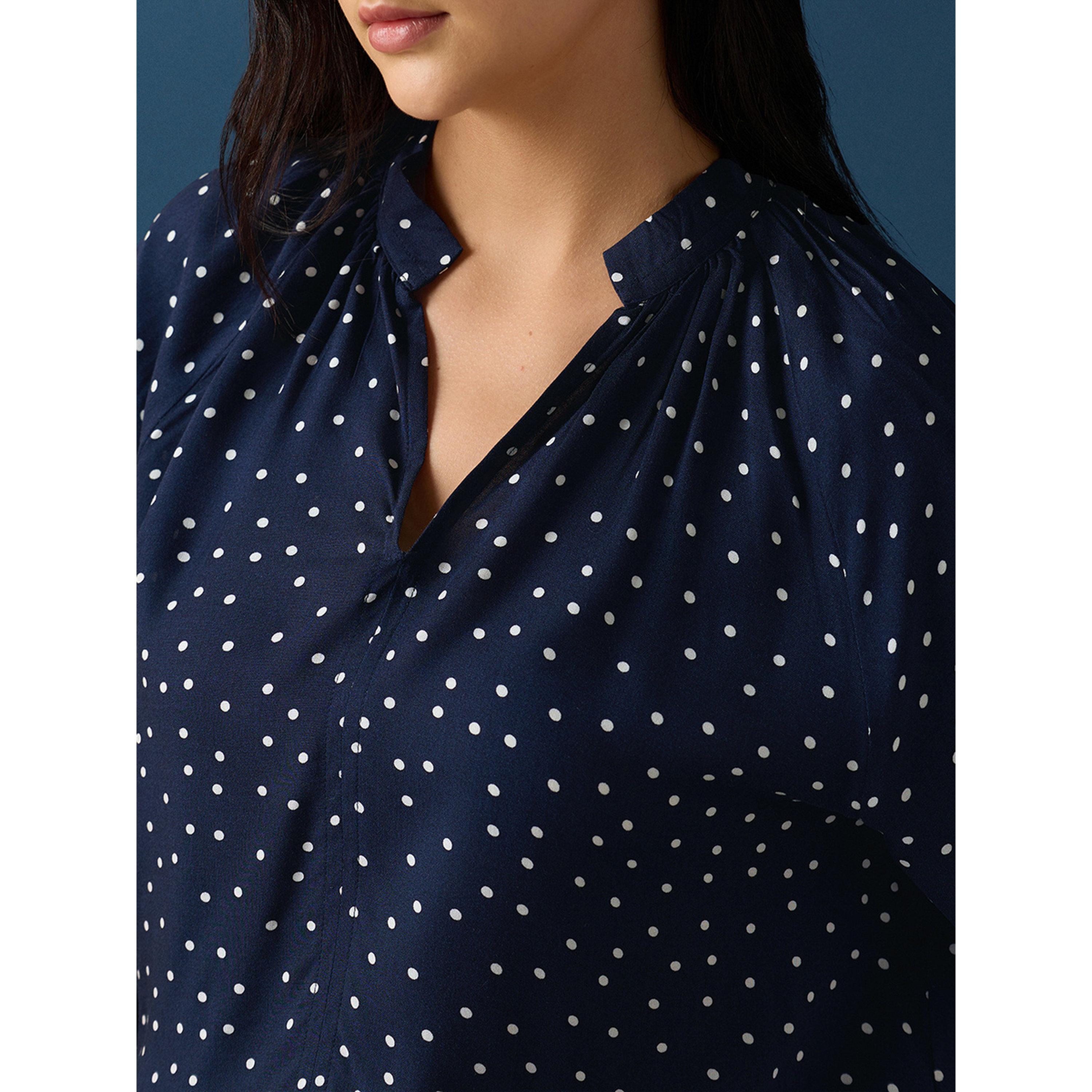 Globus X Styli Womens Blue Polka Dot Long Sleeve Blouse-women-clothing-shirtsandblouses-blouses-image-5