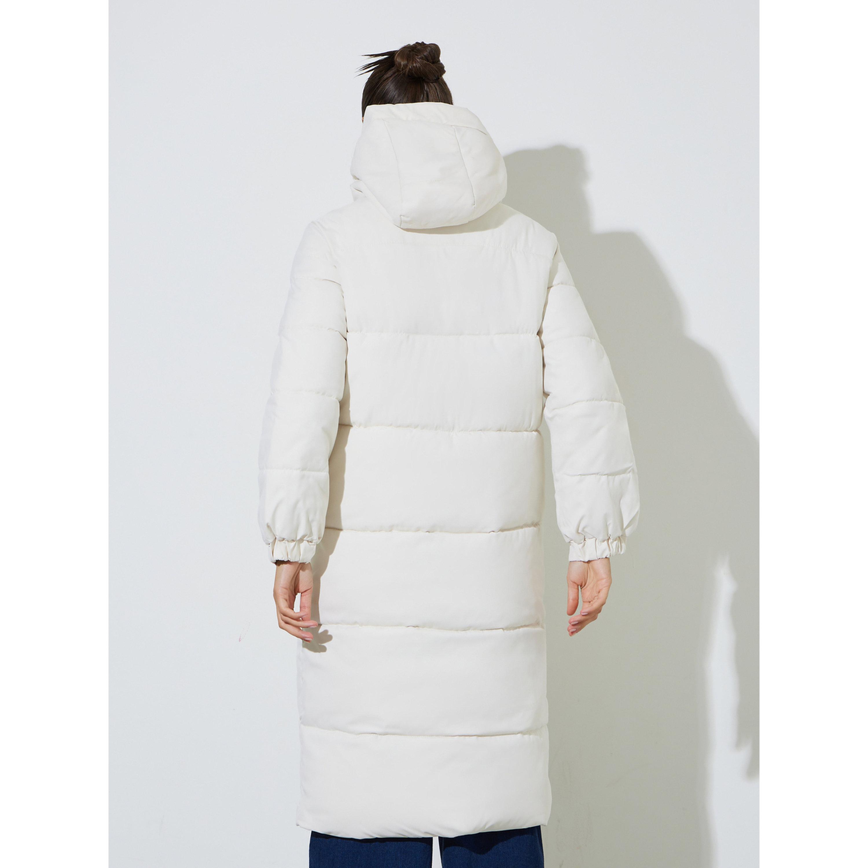Styli White Solid Regular Fit Padded Midi Coat-women-winterwear-coatsandjackets-jackets-image-4