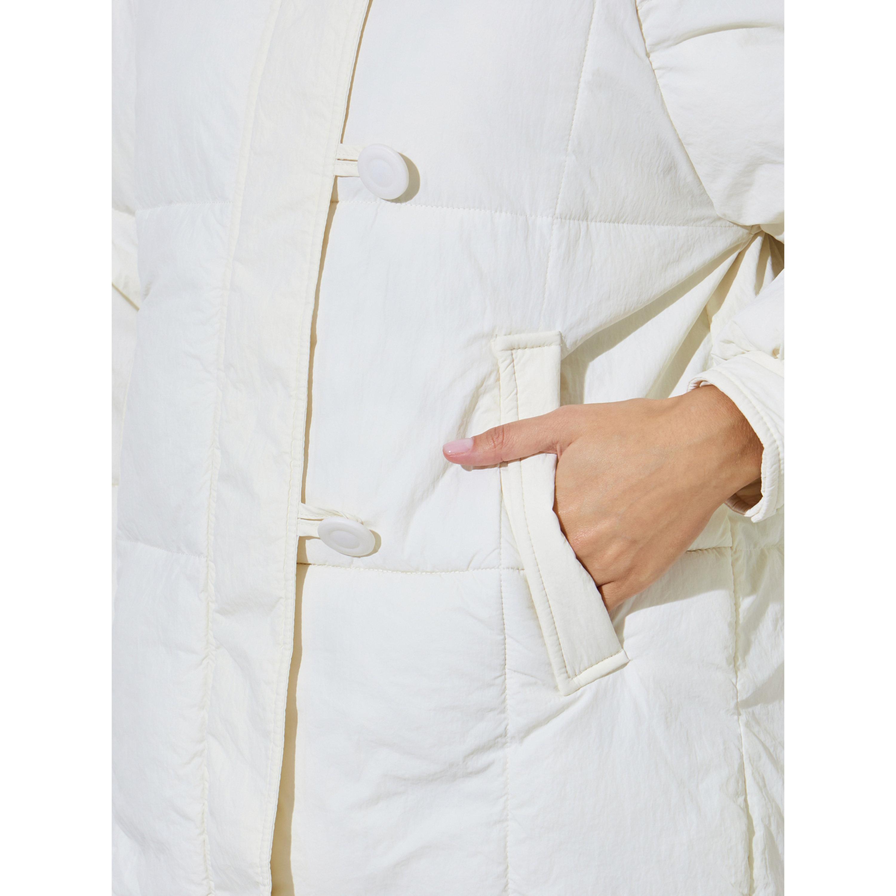 Styli White Solid Zip Knee-Length Puffer Coat-women-winterwear-coatsandjackets-jackets-image-5