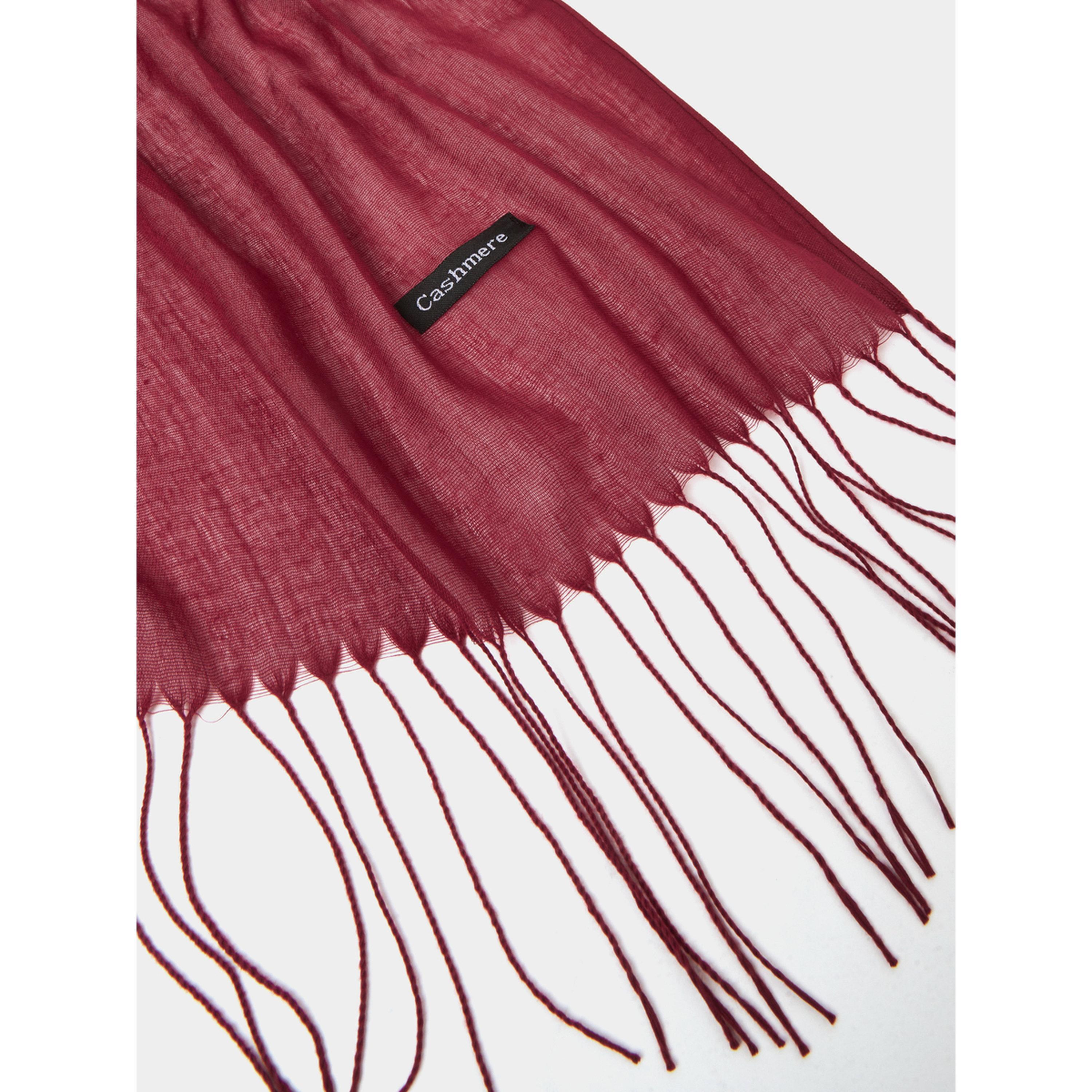 Styli Burgundy Solid Tassel Trims Classic Scarf-women-clothingaccessories-scarves-image-3