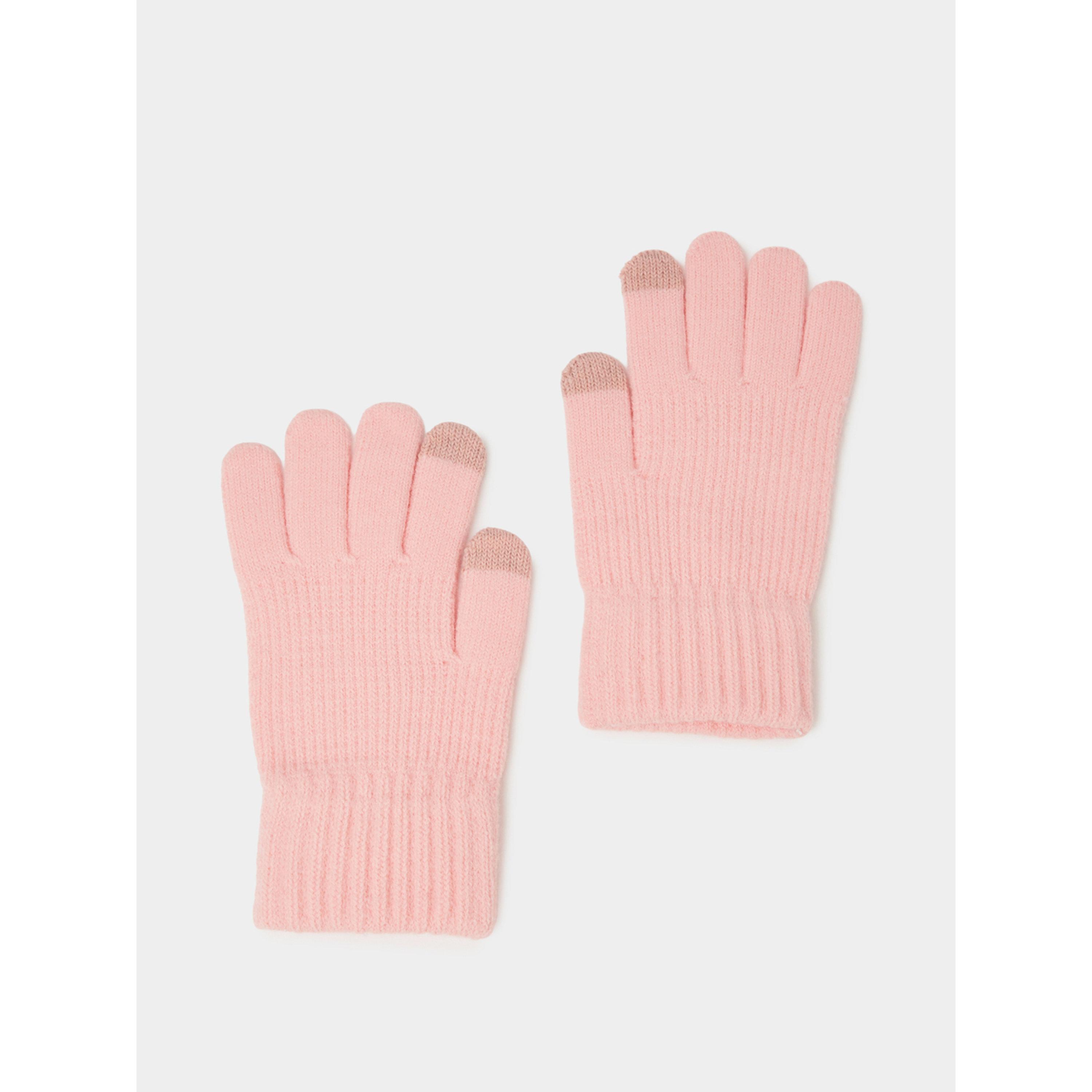 قفازات محبوكة بتفاصيل بارزة الملمس باللون الوردي-women-clothingaccessories-gloves-image-3