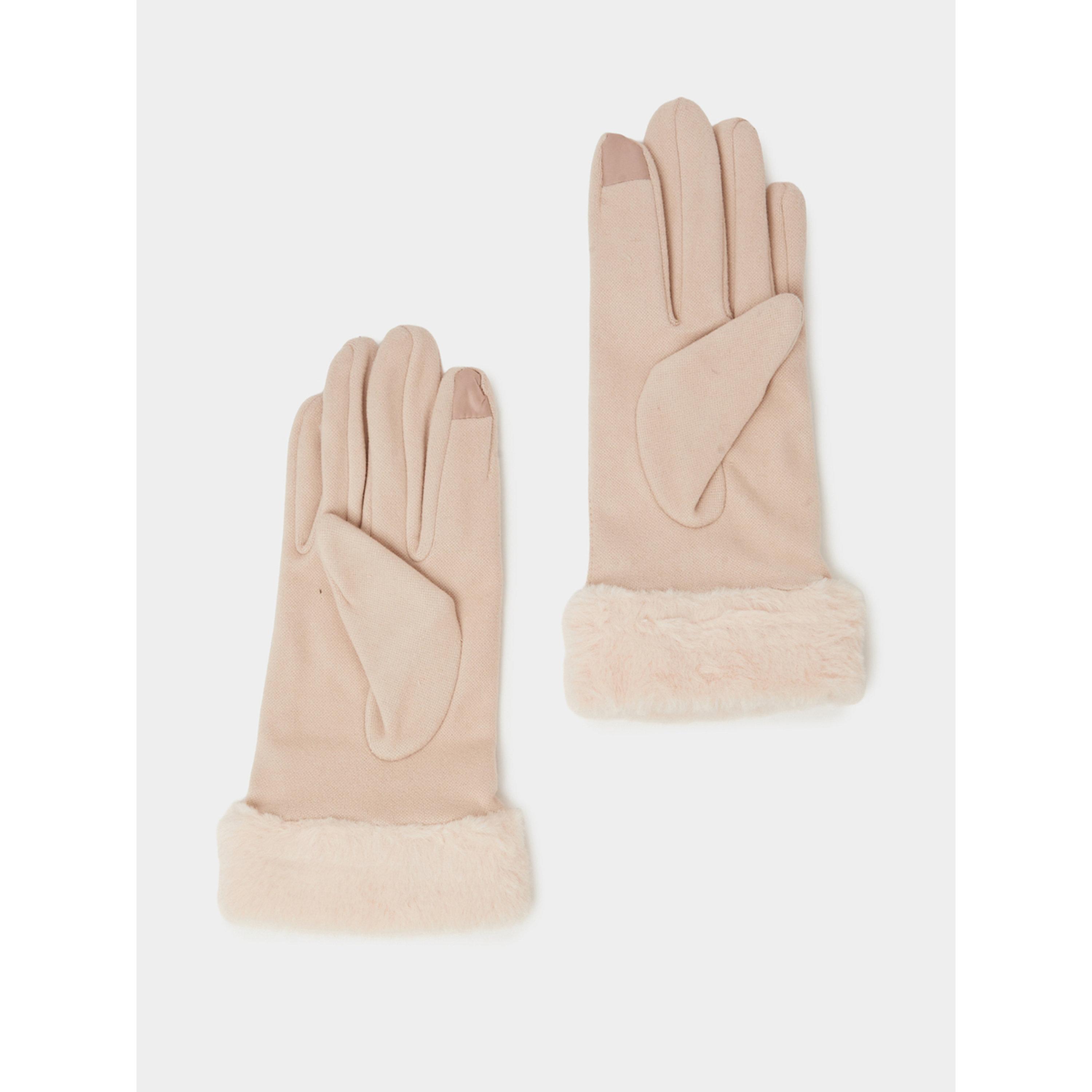قفازات محبوكة بأساور فرو صناعي باللون البيج-women-clothingaccessories-gloves-image-3