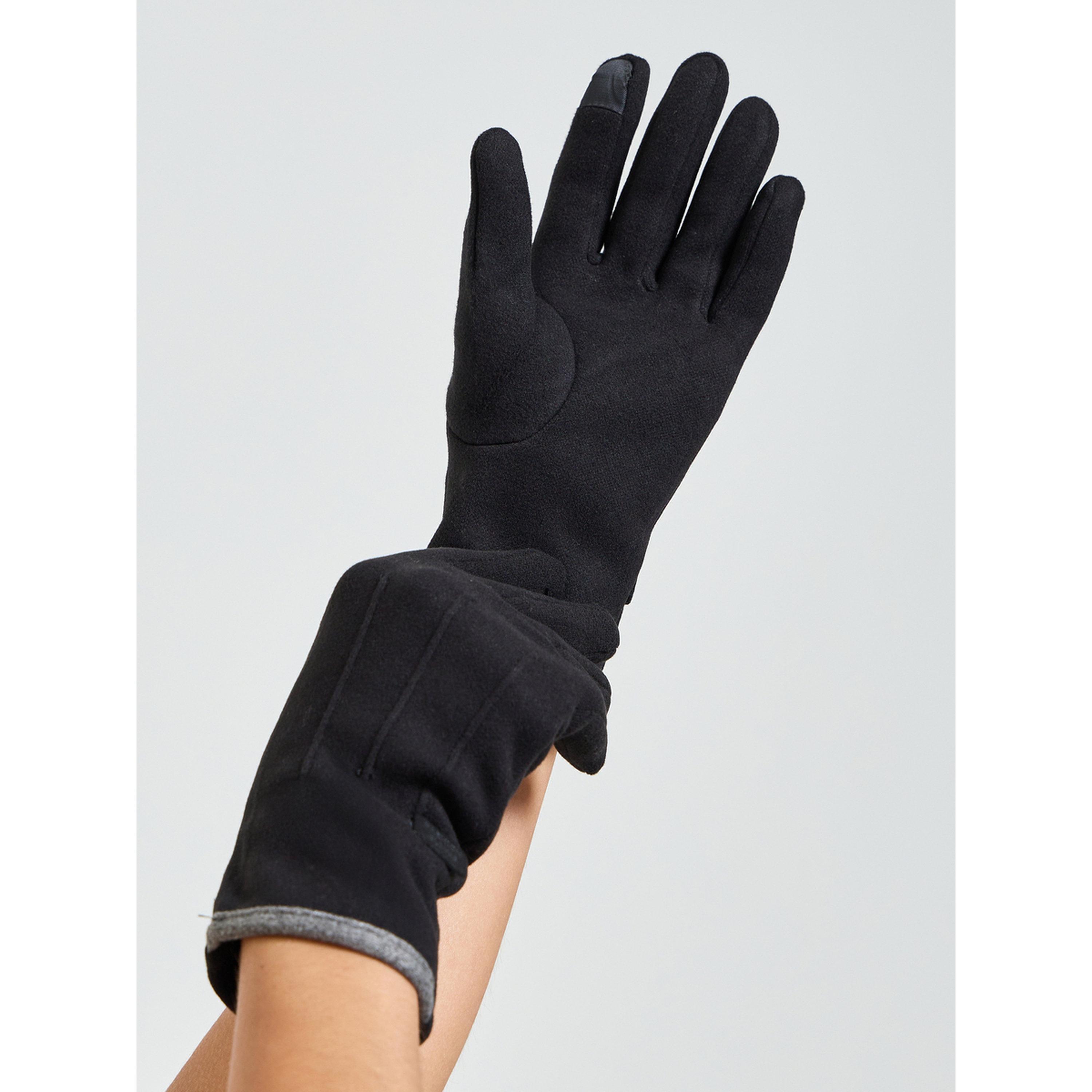 قفازات محبوكة بأطراف رمادية باللون الأسود-women-clothingaccessories-gloves-image-2