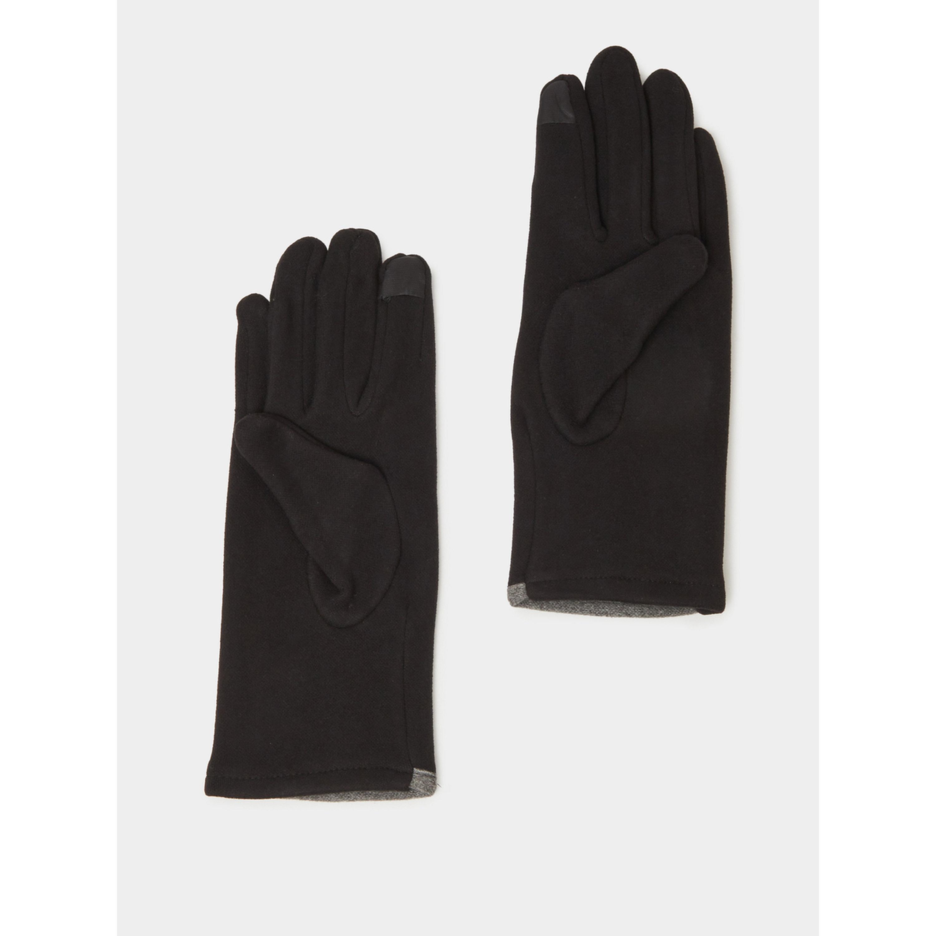 قفازات محبوكة بأطراف رمادية باللون الأسود-women-clothingaccessories-gloves-image-3