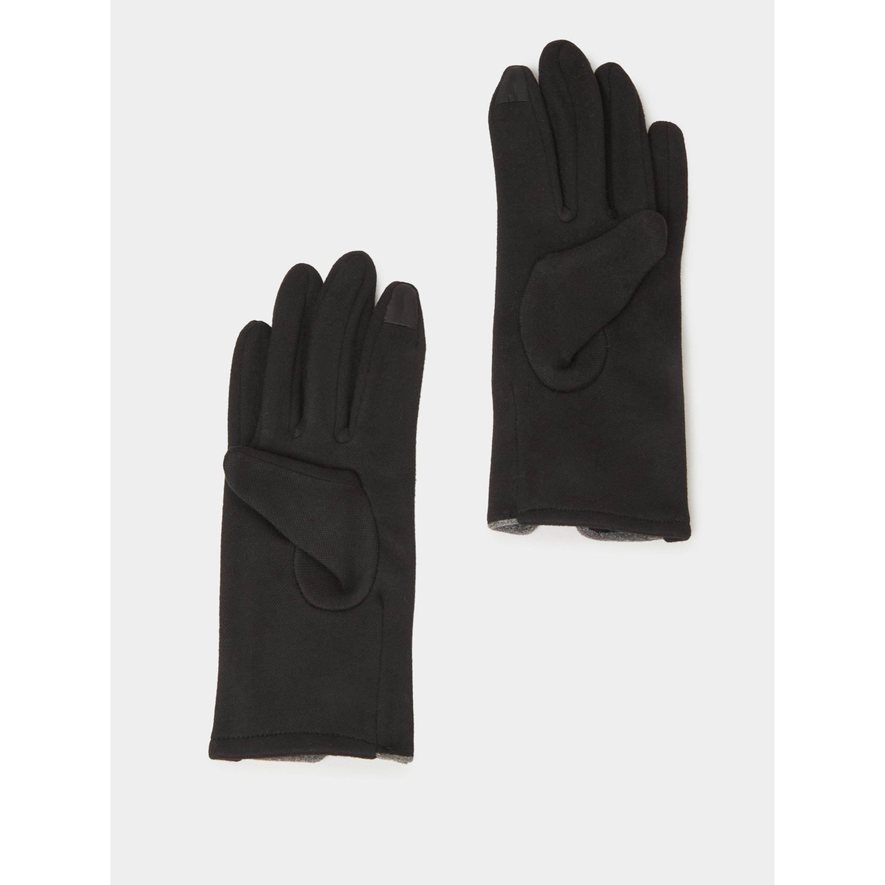 Styli Black Knitted Pom Pom Gloves-women-clothingaccessories-gloves-image-3