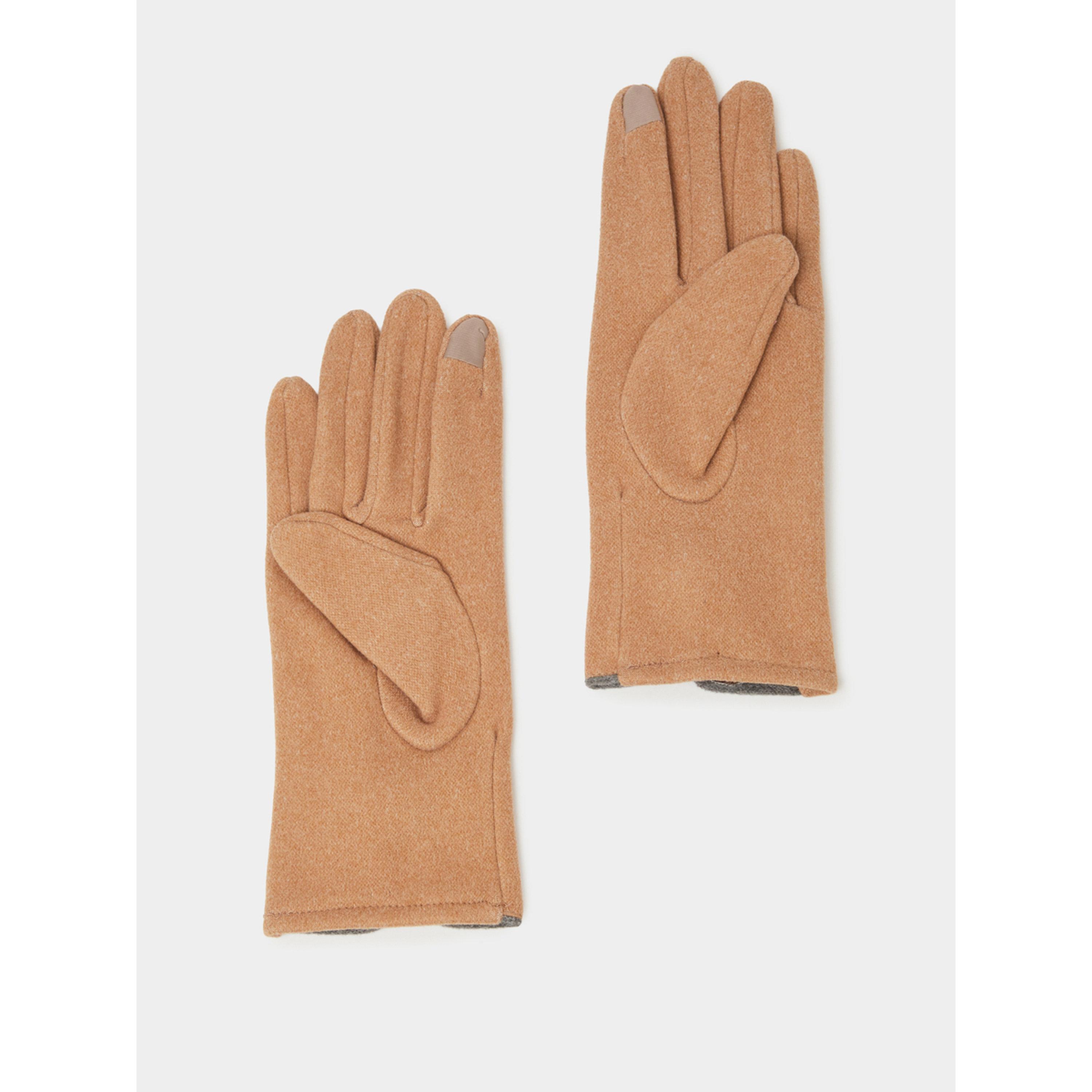 Styli Brown Knitted Pom Pom Gloves-women-clothingaccessories-gloves-image-3