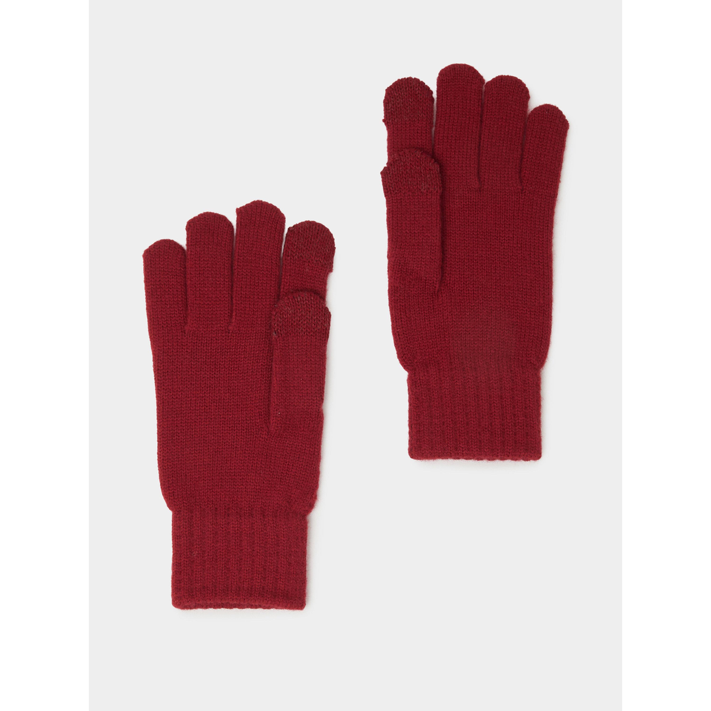 Styli Red Textured Knitted Gloves-women-clothingaccessories-gloves-image-2
