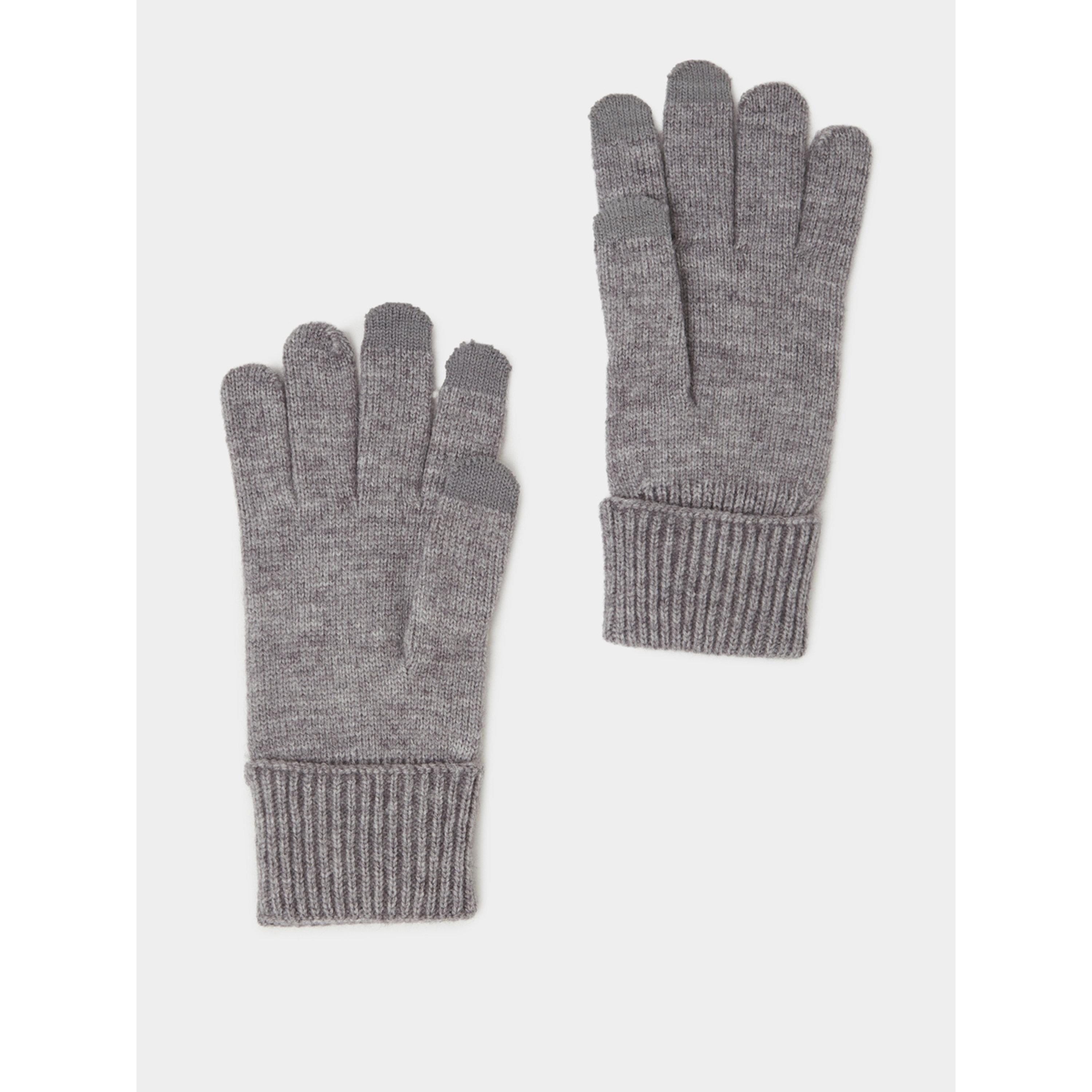 Styli Grey Textured Knitted Gloves-women-clothingaccessories-gloves-image-3
