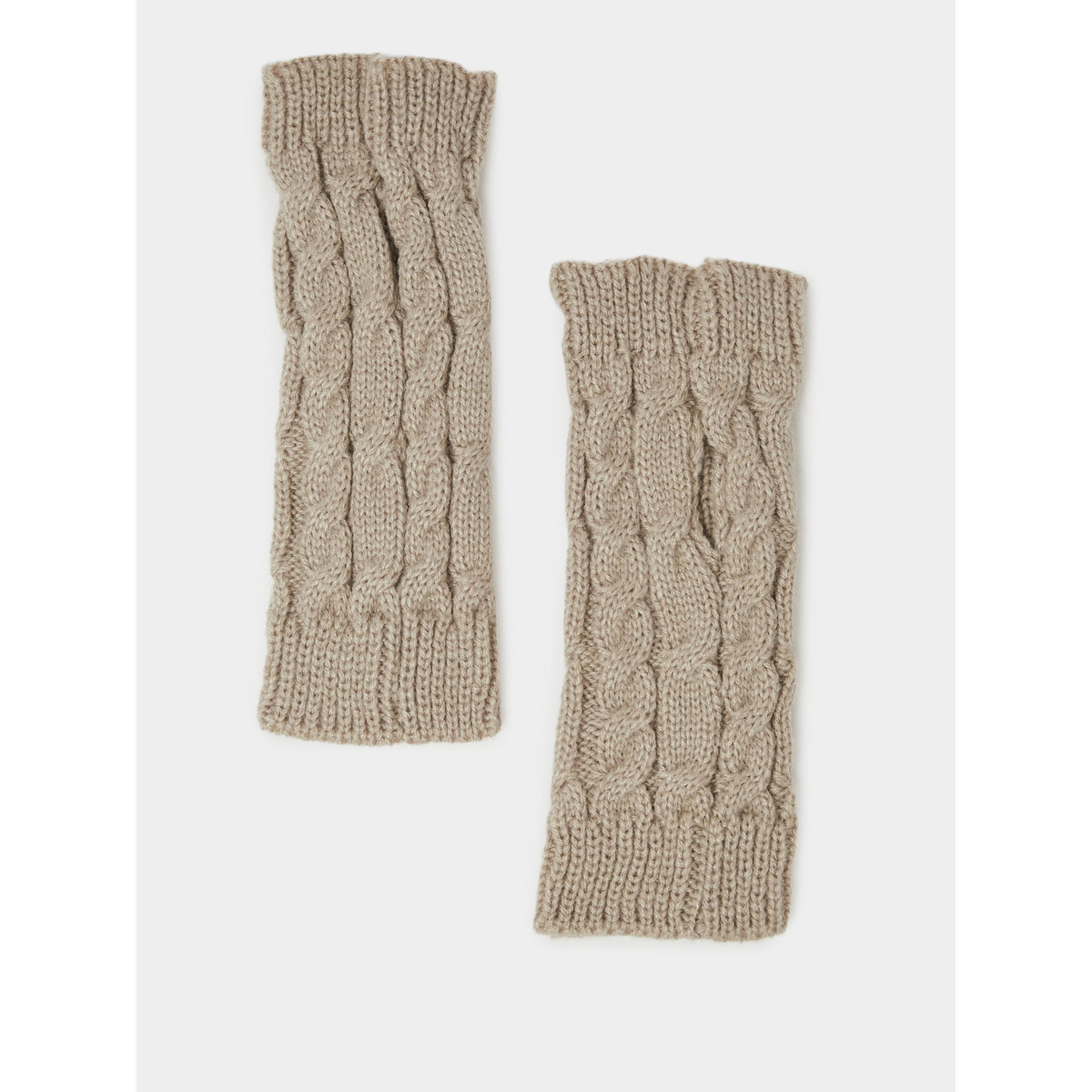 تدفئة أرجل محبوكة بنقشة الجديلة باللون الرمادي-women-clothingaccessories-gloves-image-3