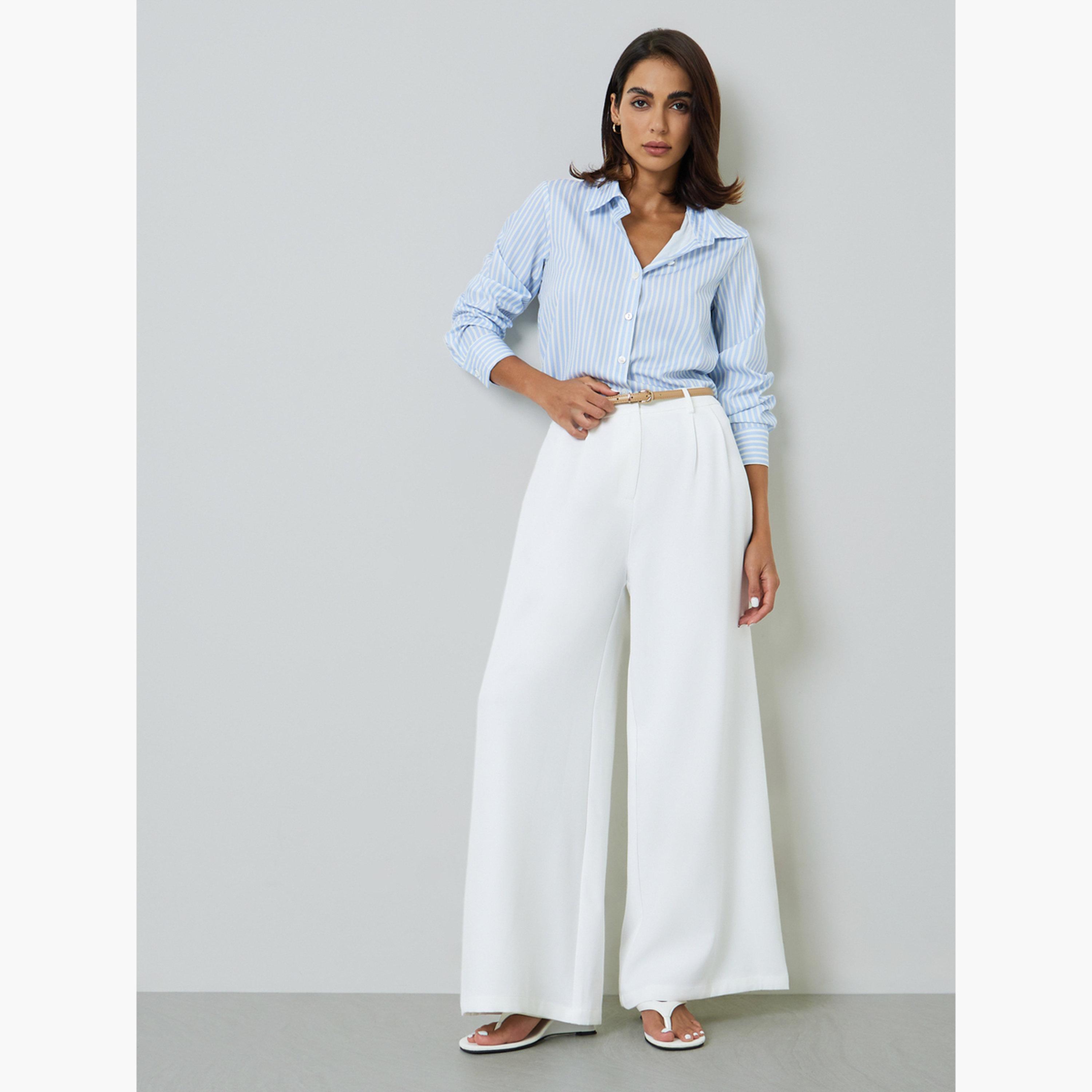 Take Two White Wide-Leg Trousers with Pleats-women-clothing-trousers-image-2