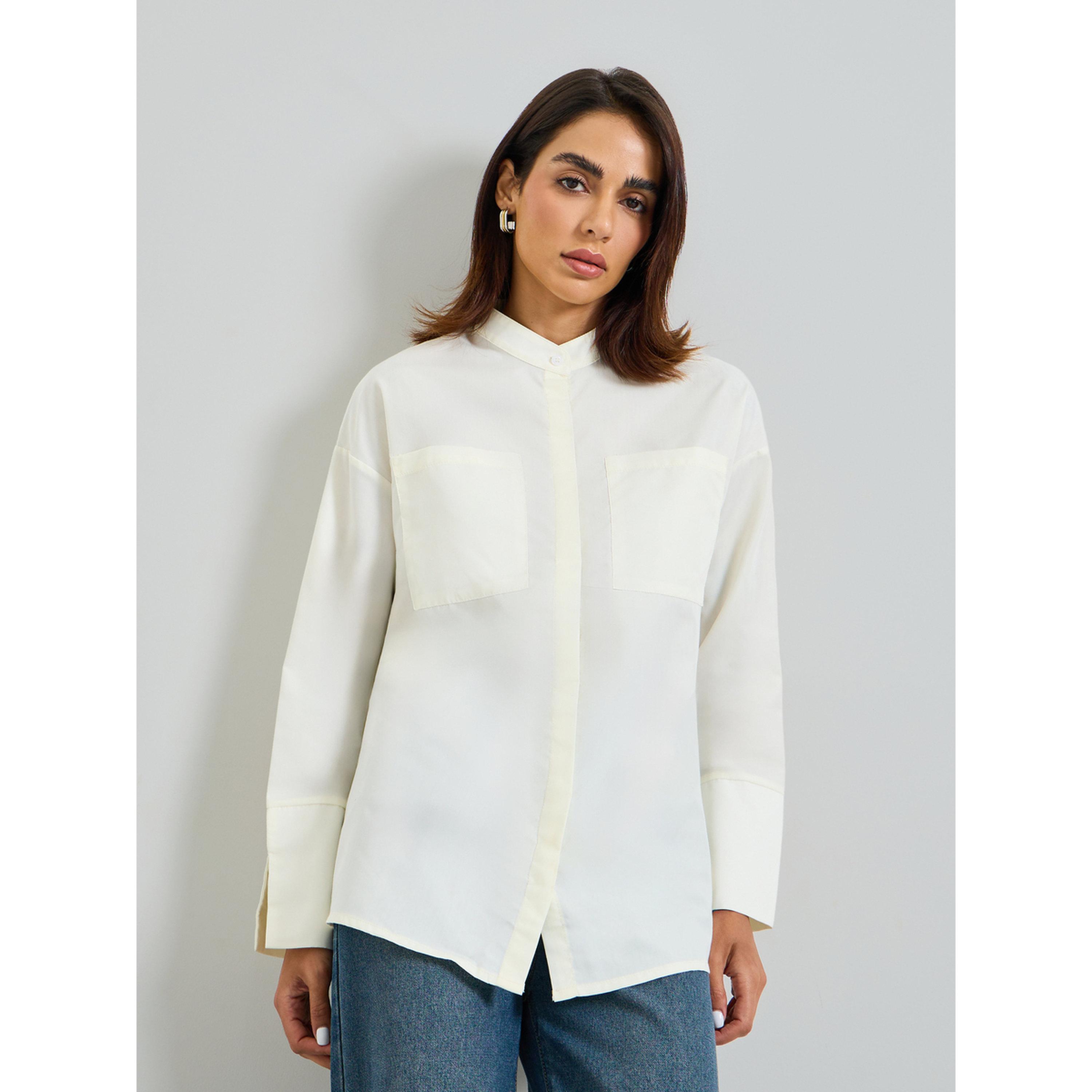Take Two Beige Long Sleeve Woven Shirt-women-clothing-shirtsandblouses-shirts-image-1