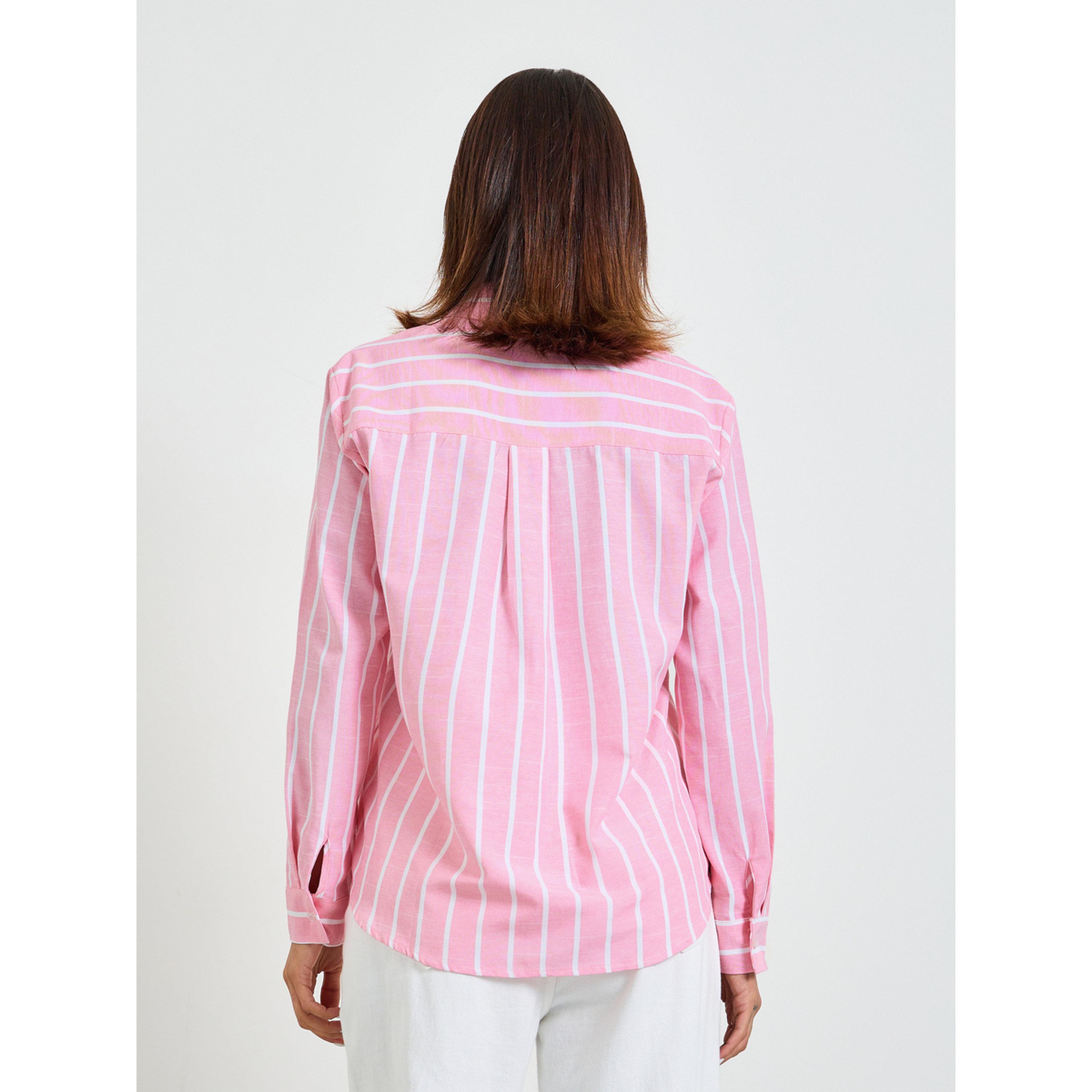 Take Two Pink Striped Long Sleeve Regular Fit Shirt-women-clothing-shirtsandblouses-shirts-image-3
