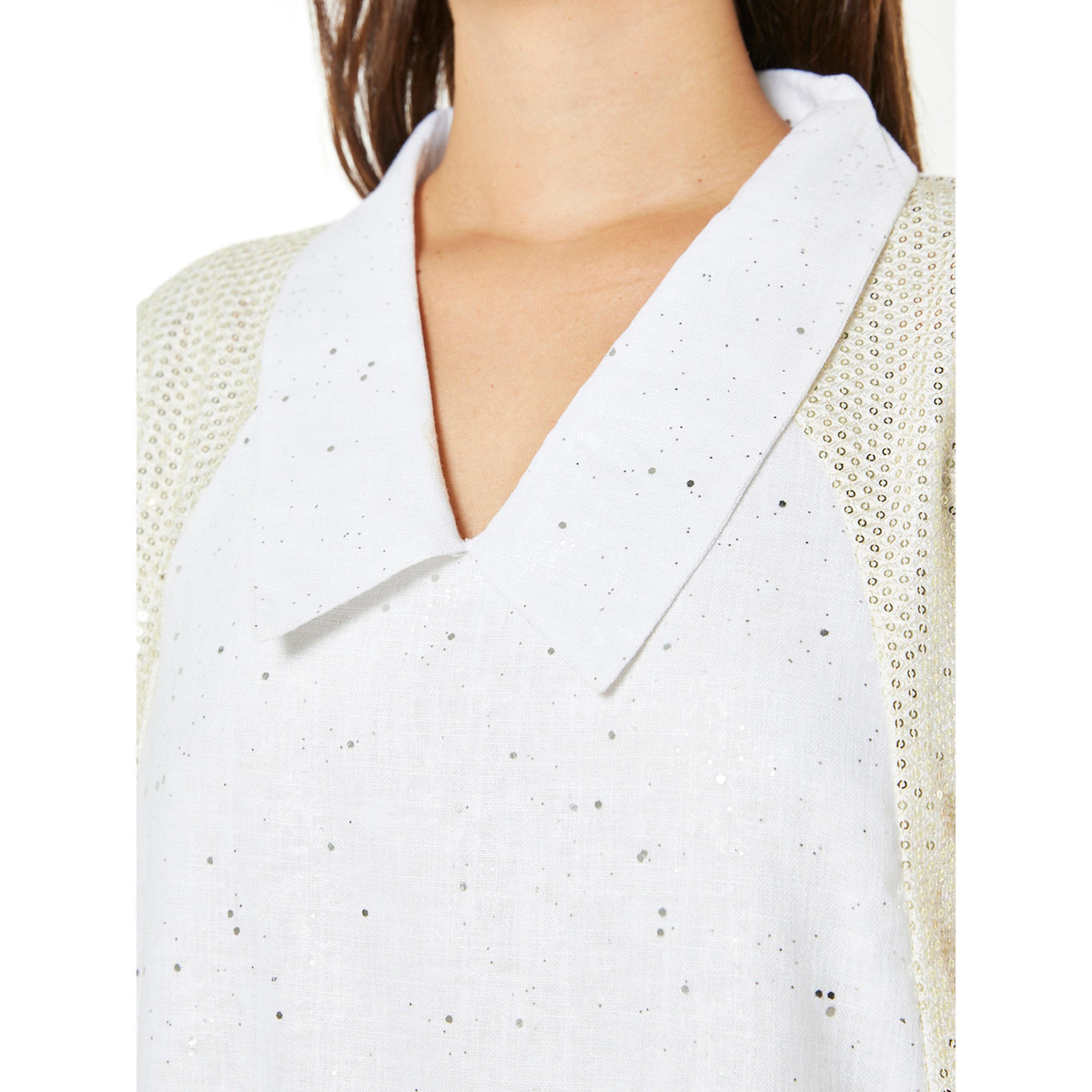 جلابية طويلة بيضاء بحافة واسعة وتفاصيل حواف ترتر-women-arabicclothing-jalabiyas-image-4