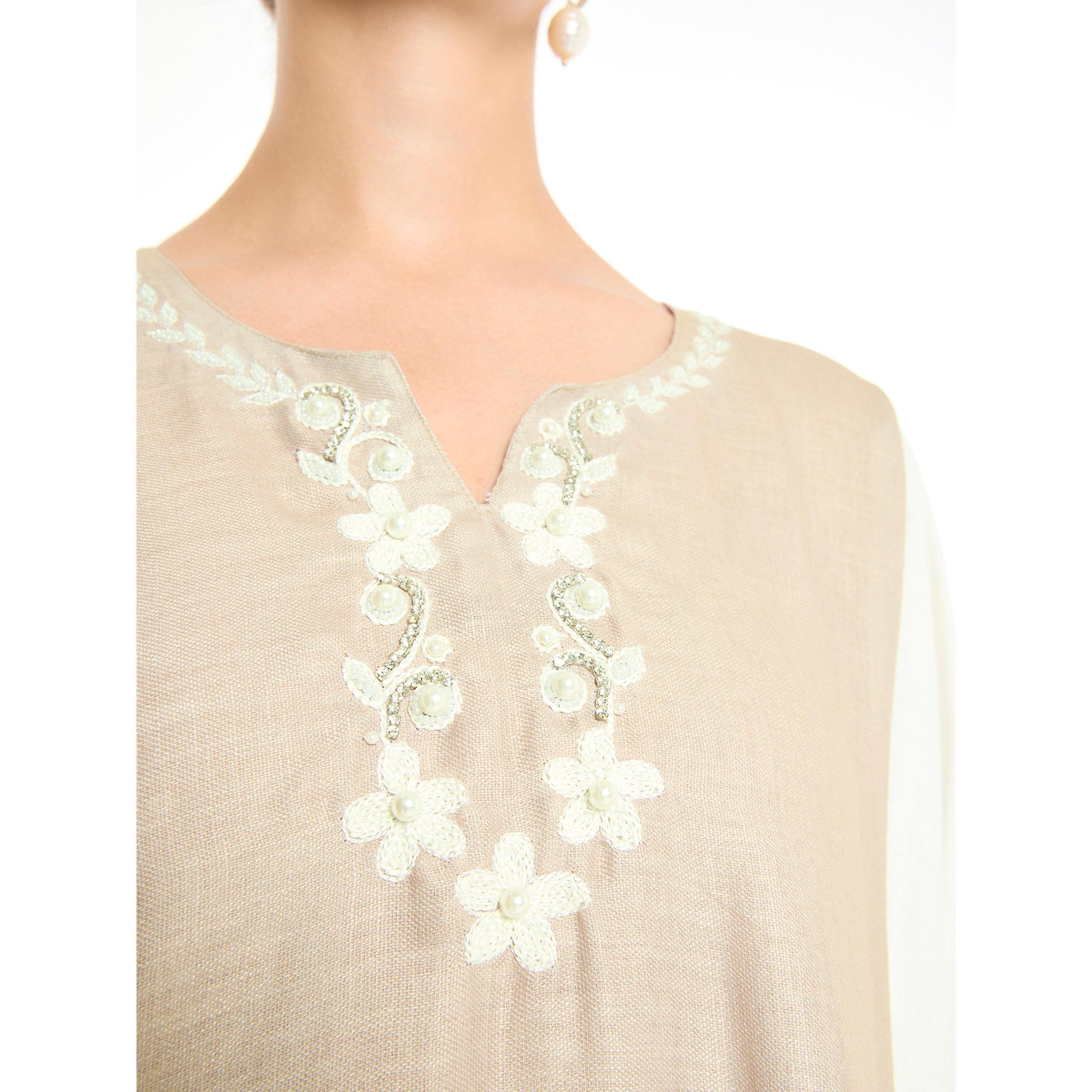 جلابية طويلة سكري بحافة واسعة وتطريز-women-arabicclothing-jalabiyas-image-4