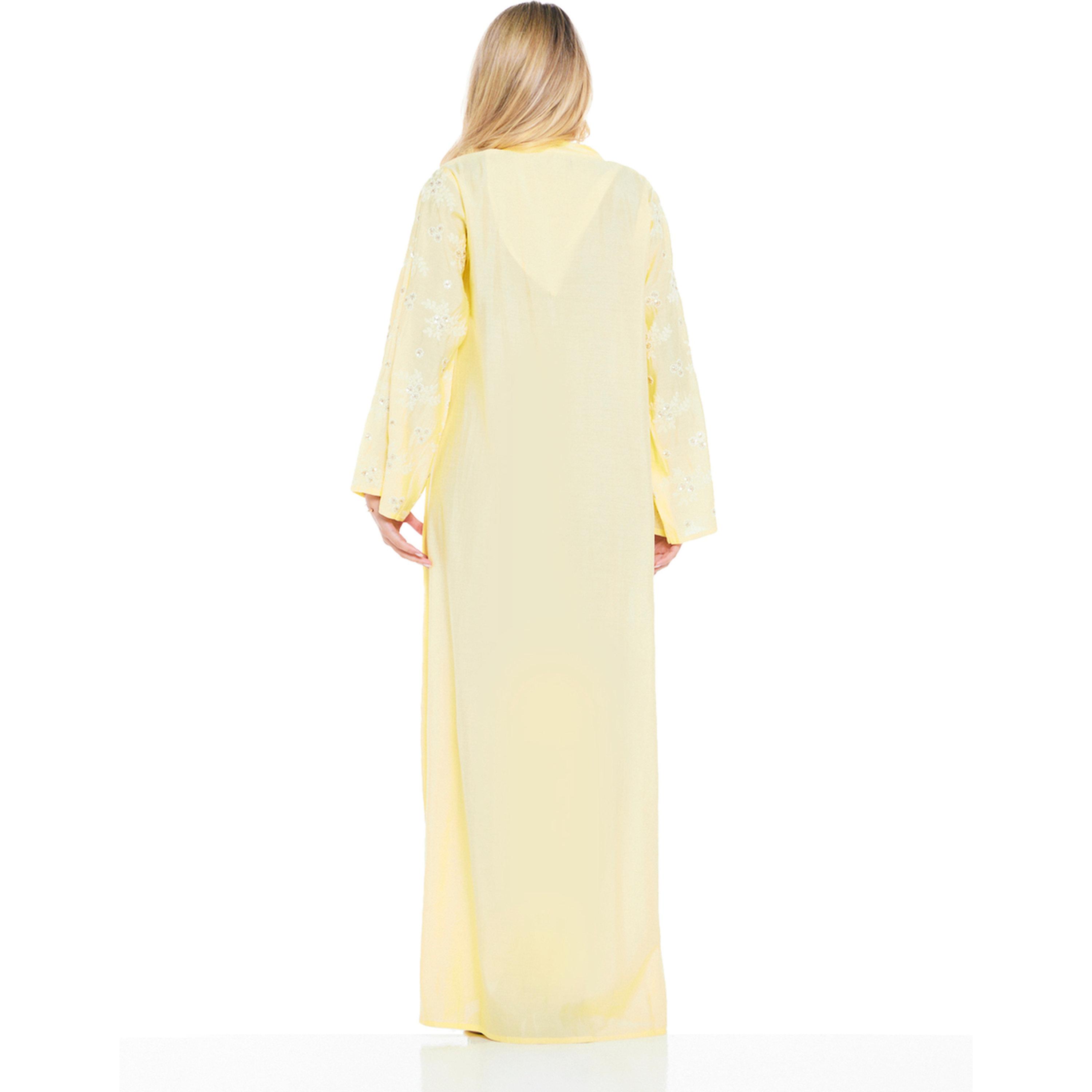 Thouq X Styli Yellow A-Line Maxi Jalabiya with Intricate Embroidery-women-arabicclothing-jalabiyas-image-3