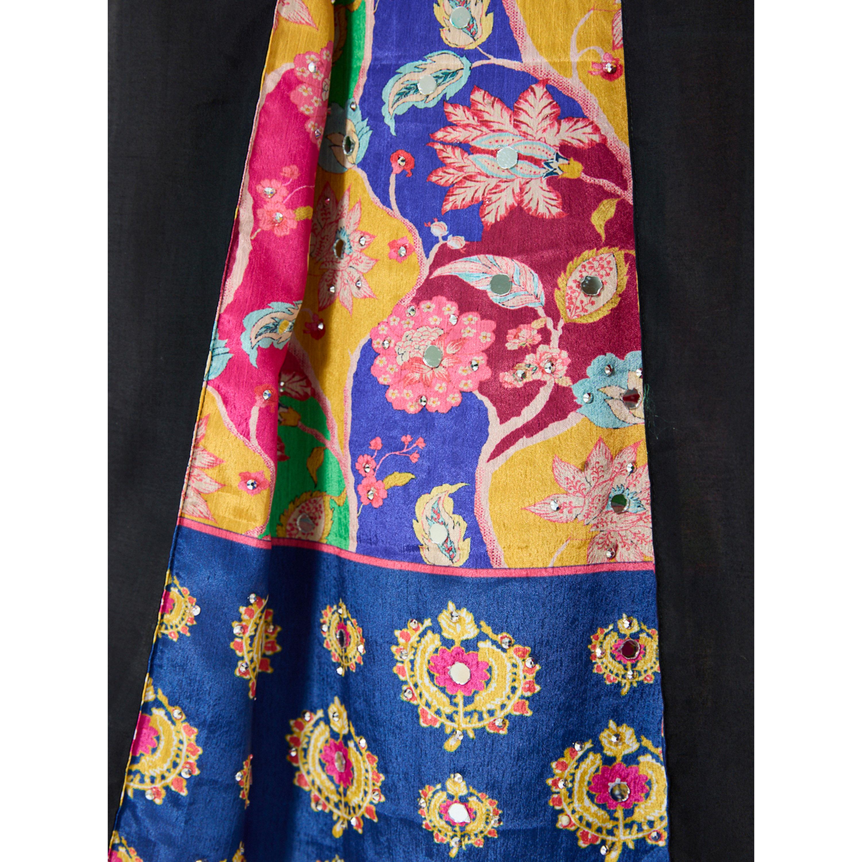 Thouq X Styli Black A-Line Maxi Jalabiya with Printed Trim-women-arabicclothing-jalabiyas-image-4