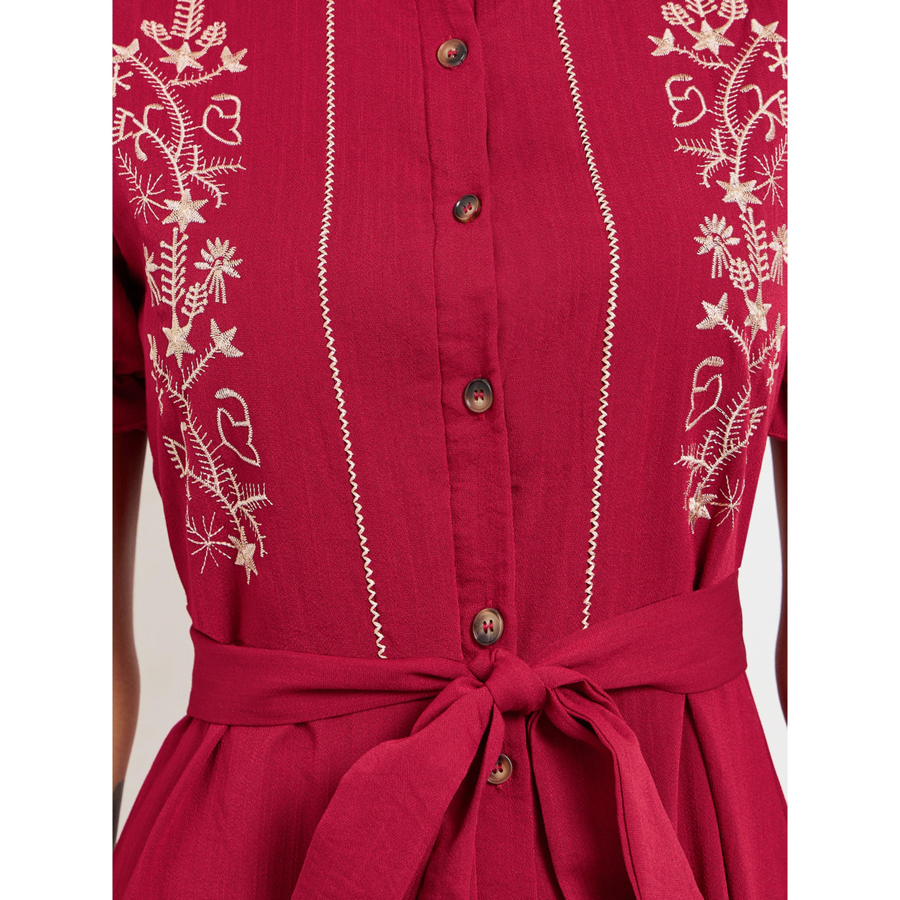 Take Two Embroidered Midi A-Line Dress with Short Sleeves-women-clothing-dresses-image-5