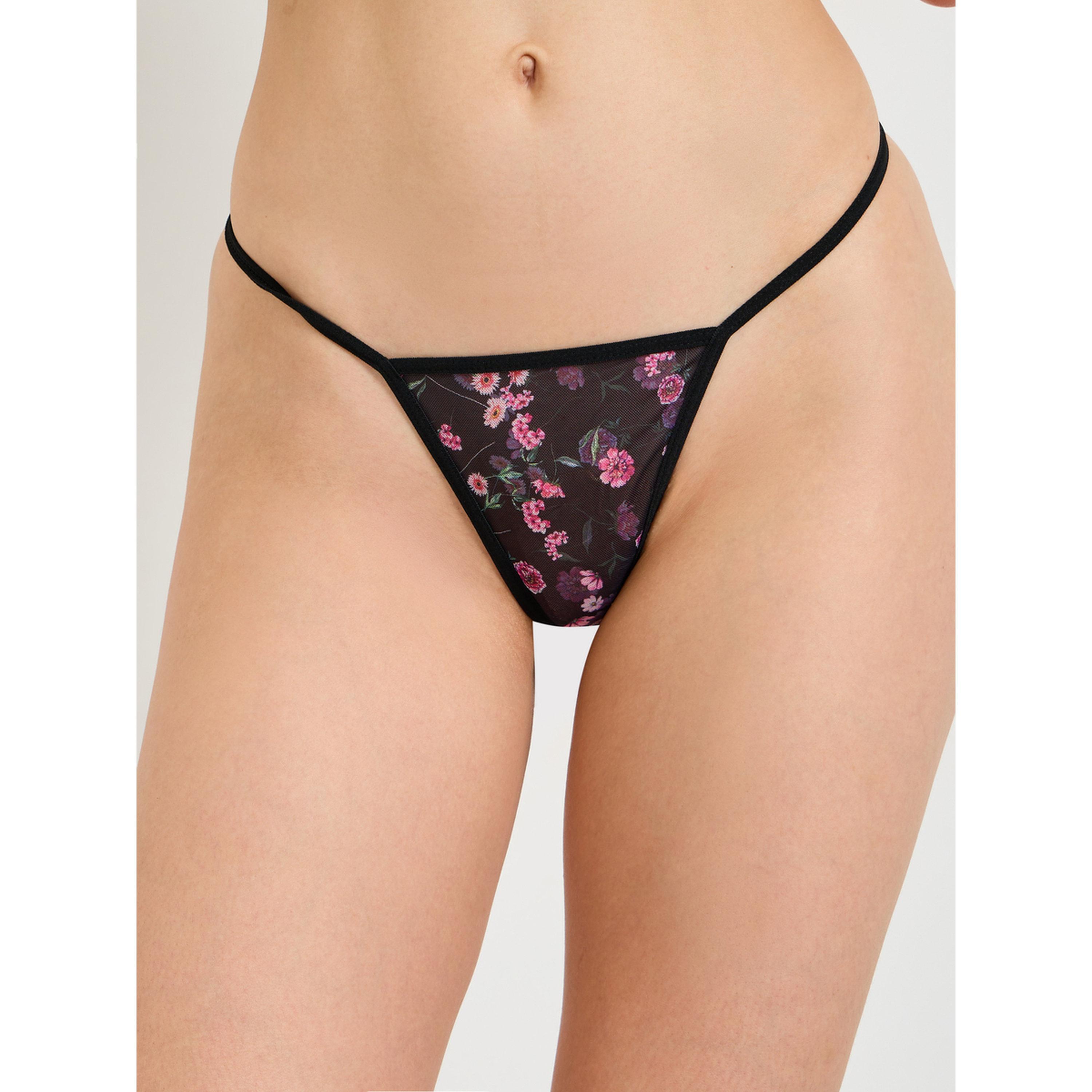 بيبي دول شبكي بحافة دانتيل وطبعة زهور مع كلسون-women-clothing-lingerie-lingeriesets-image-4
